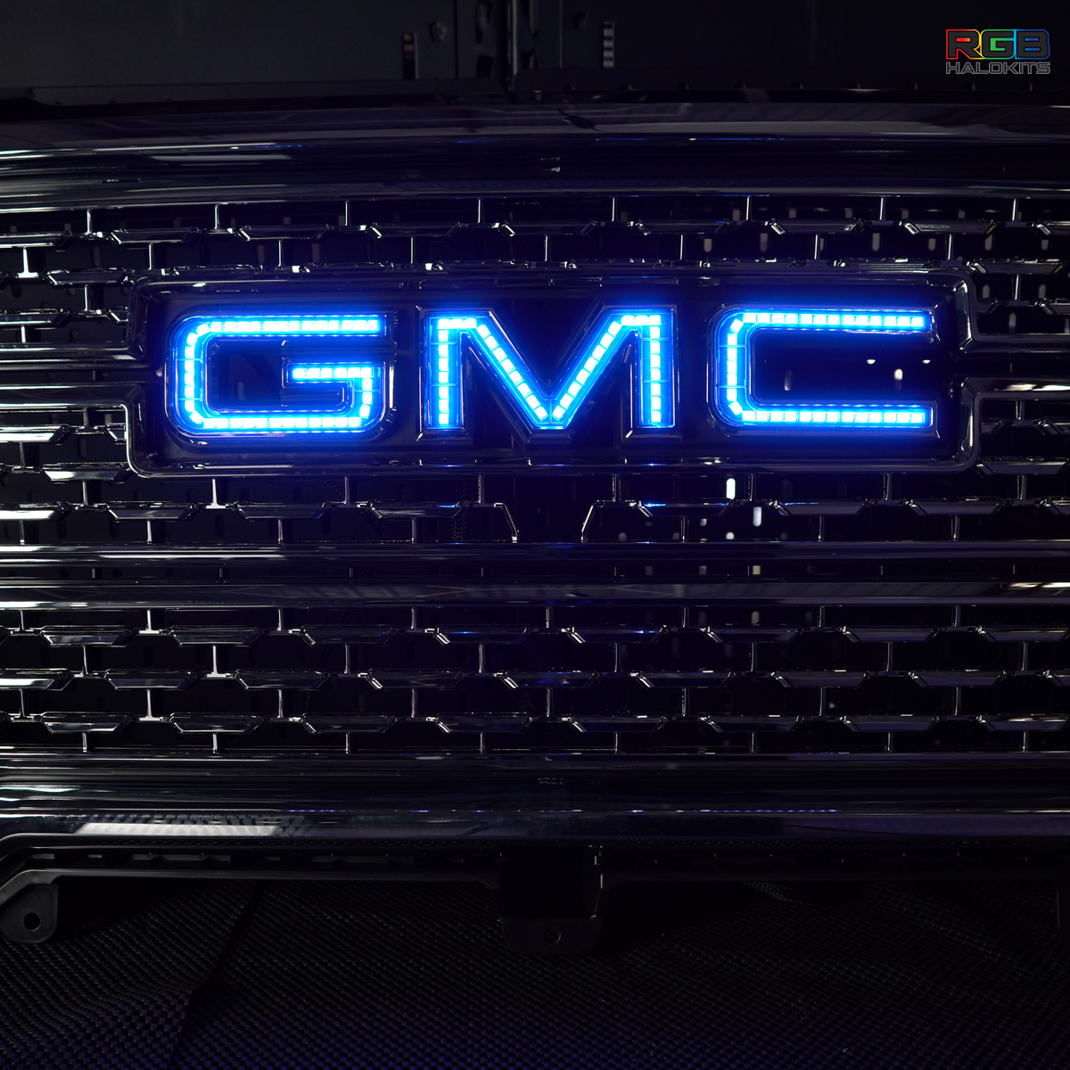GMC LED Emblem: Multicolor (1999-2024) (tiktok) – Custom Multicolor LED Lighting by RGB Halo Kits