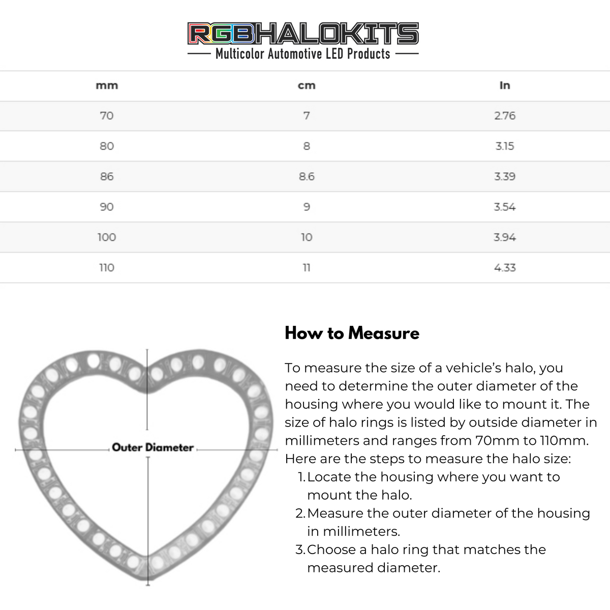 Heart Halo Rings | Multicolor Flow Series – Custom Multicolor LED Lighting by RGB Halo Kits