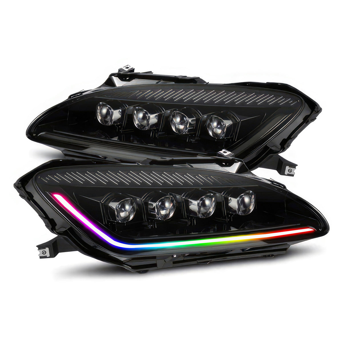 Honda S2000: Multicolor Flow Series Alphablack Headlights (1999-2009) | Alpharex – Custom Multicolor LED Lighting by RGB Halo Kits