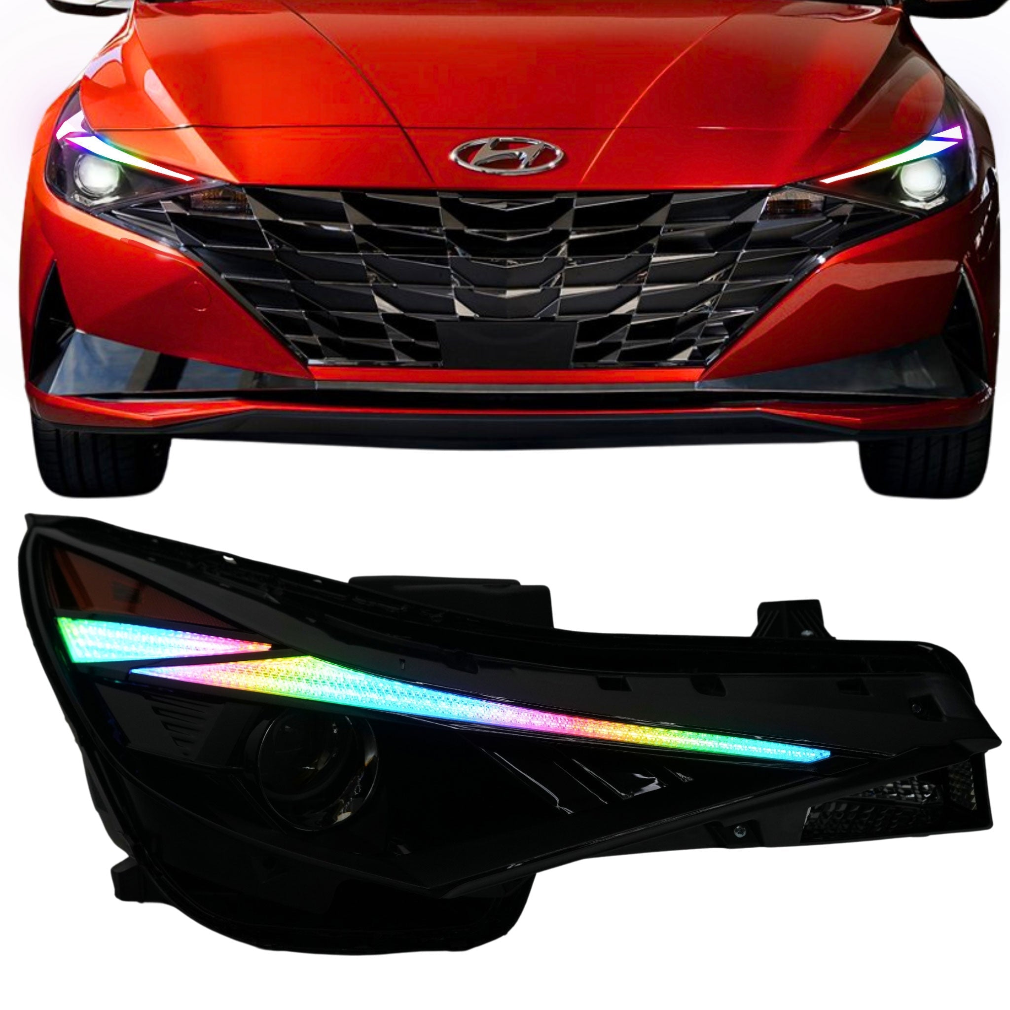 Hyundai Elantra Multicolor Flow Series DRL Boards (2021-2023) – Custom Multicolor LED Lighting by RGB Halo Kits