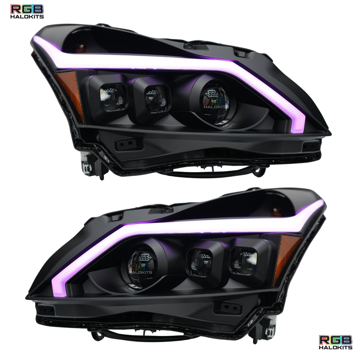 Infiniti G37: Multicolor Flow Series Headlights (2010-2013) – Custom Multicolor LED Lighting by RGB Halo Kits