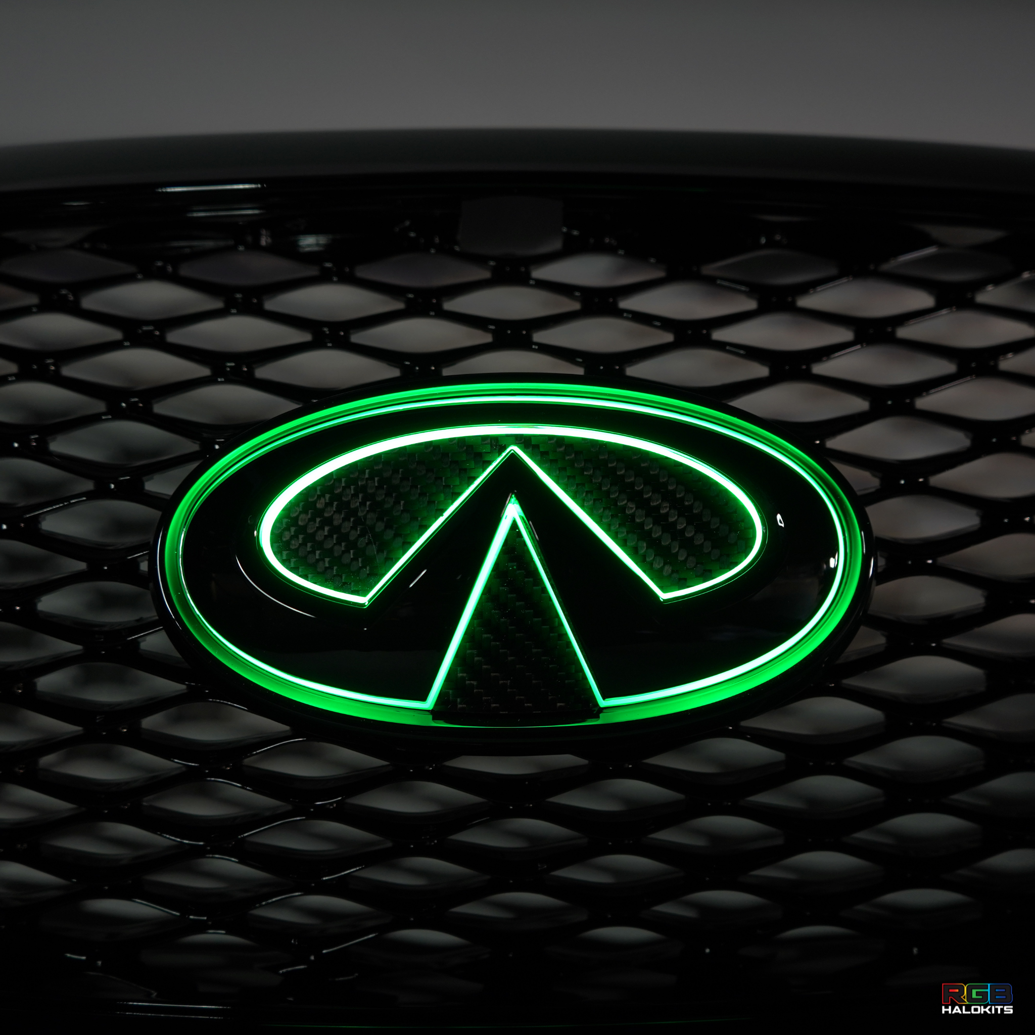 Infiniti Q50 Multicolor Flow LED emblem V2 (2014-2021) – Custom Multicolor LED Lighting by RGB Halo Kits