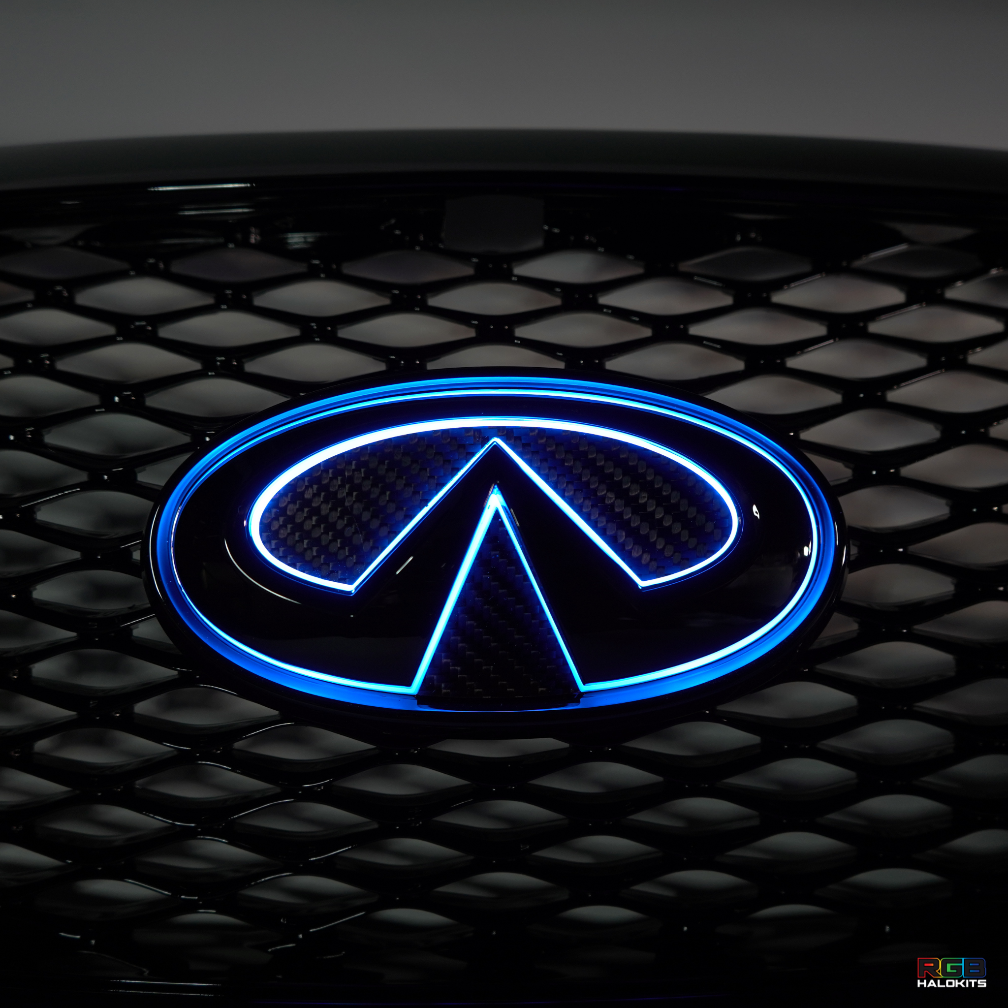 Infiniti Q50 Multicolor Flow LED emblem V2 (2014-2021) – Custom Multicolor LED Lighting by RGB Halo Kits