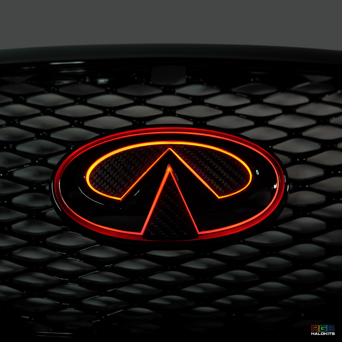 Infiniti Q60 RGB LED Emblem (2014-2022) – Custom Multicolor LED Lighting by RGB Halo Kits