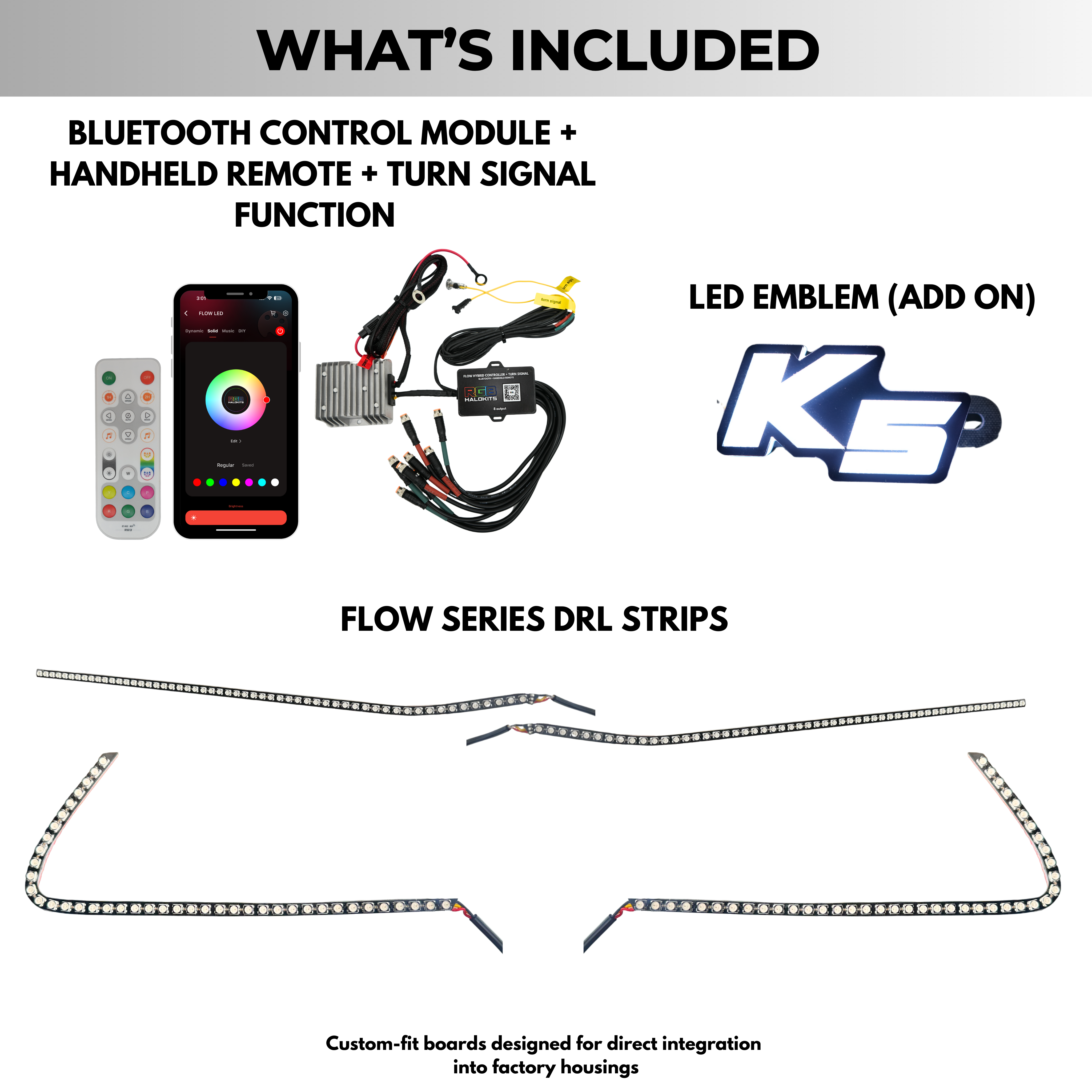 Kia K5 Multicolor Flow DRL Boards (2021-2024) – Custom Multicolor LED Lighting by RGB Halo Kits