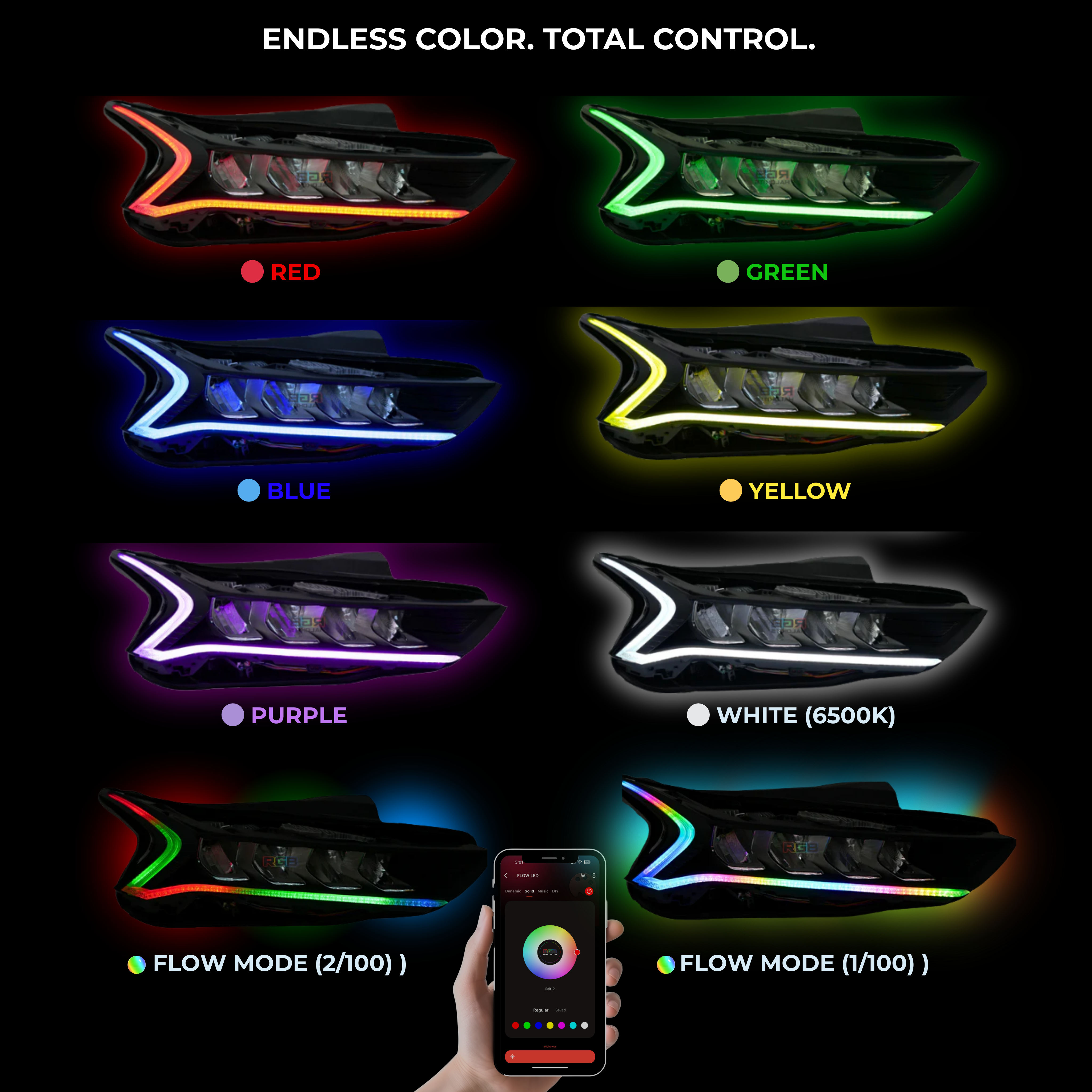 Kia K5 Multicolor Flow DRL Boards (2021-2024) – Custom Multicolor LED Lighting by RGB Halo Kits