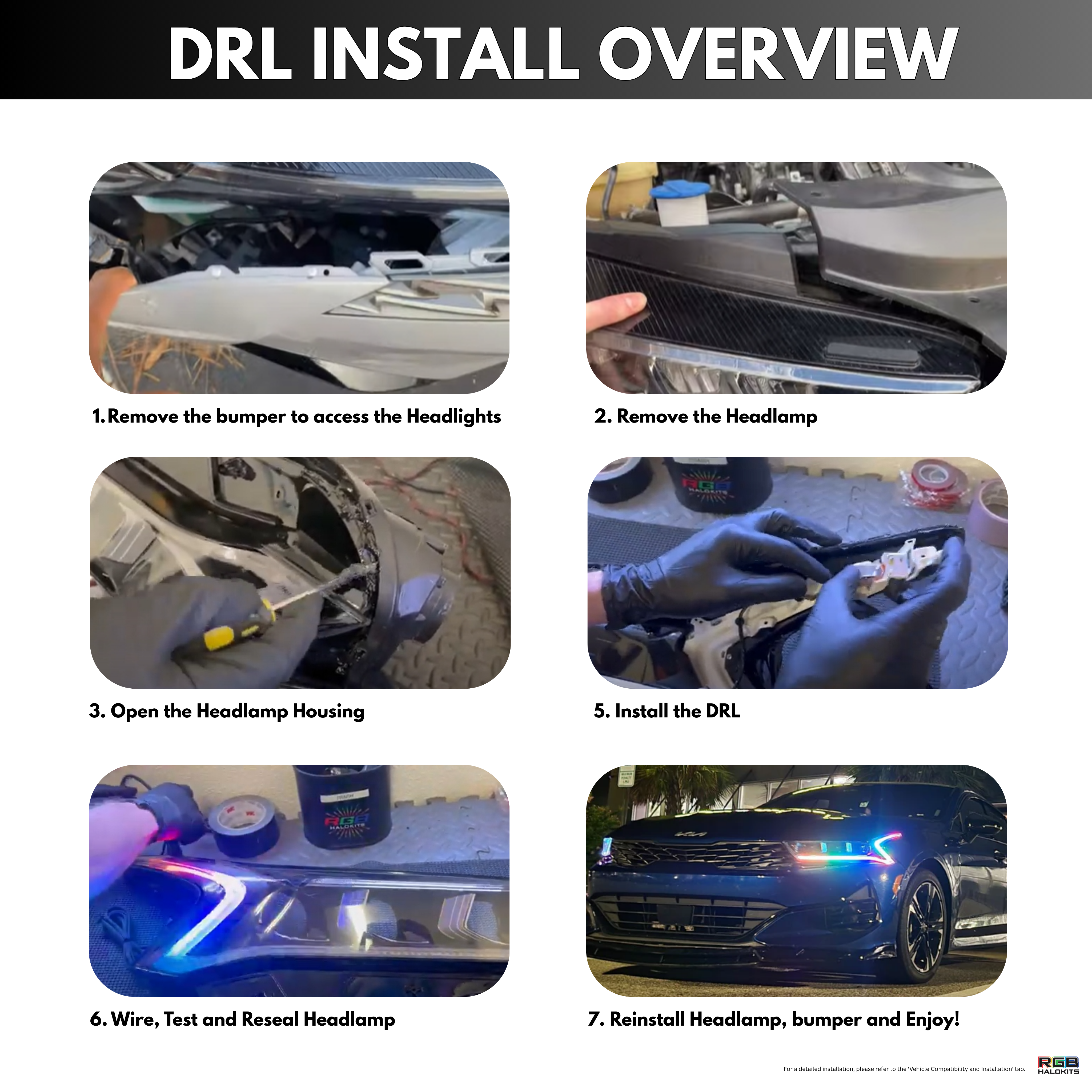 Kia K5 Multicolor Flow DRL Boards (2021-2024) – Custom Multicolor LED Lighting by RGB Halo Kits