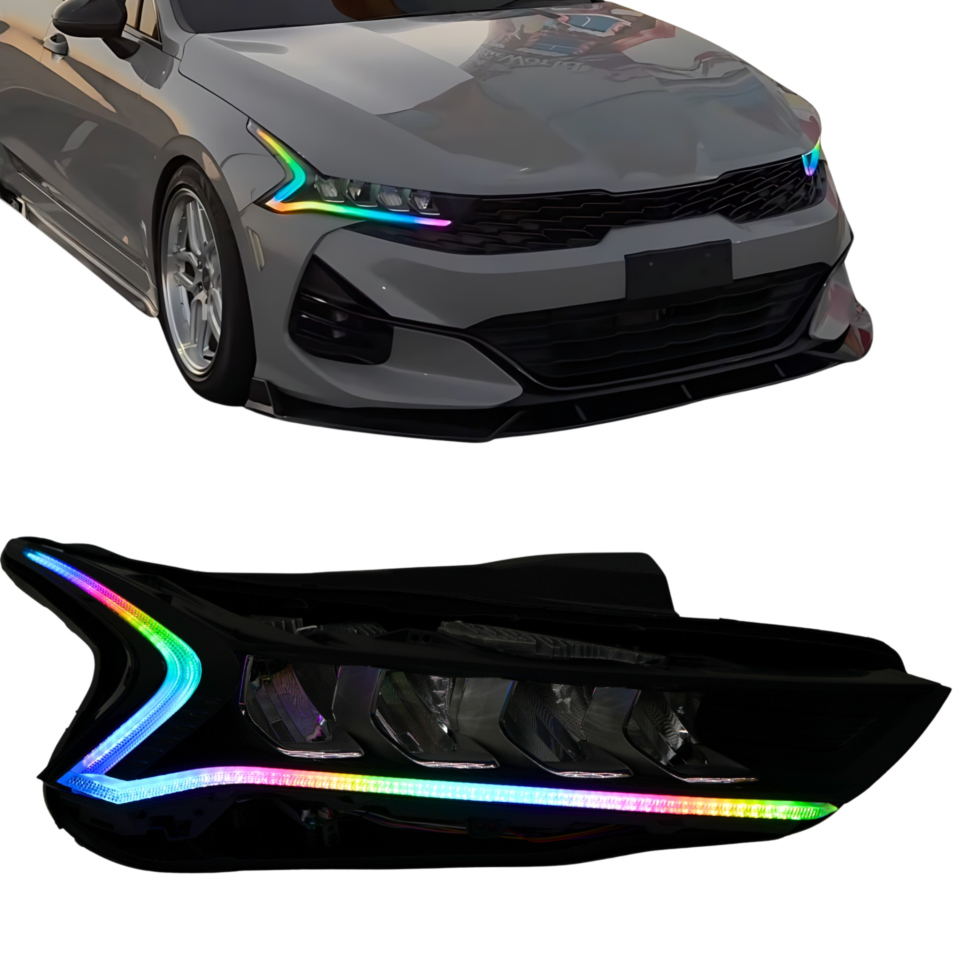 Kia K5 Multicolor Flow DRL Boards (2021-2024) – Custom Multicolor LED Lighting by RGB Halo Kits