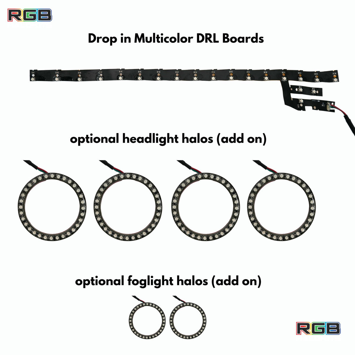 Lexus IS Multicolor Flow Series DRL Boards (2014-2020) – Custom Multicolor LED Lighting by RGB Halo Kits
