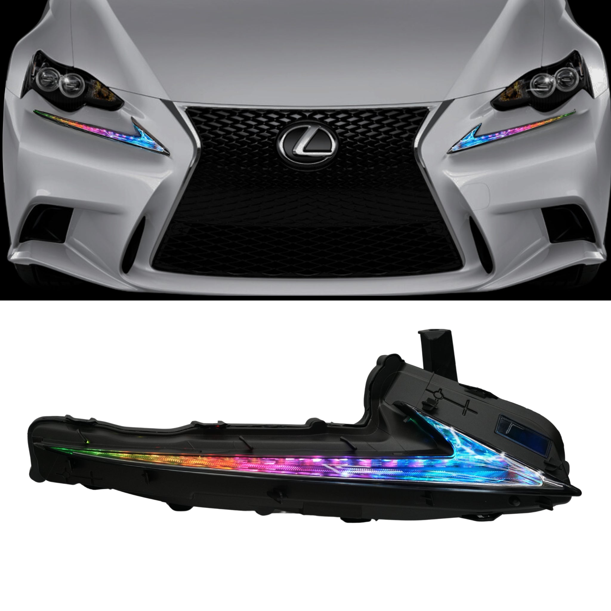Lexus IS Multicolor Flow Series DRL Boards (2014-2020) – Custom Multicolor LED Lighting by RGB Halo Kits