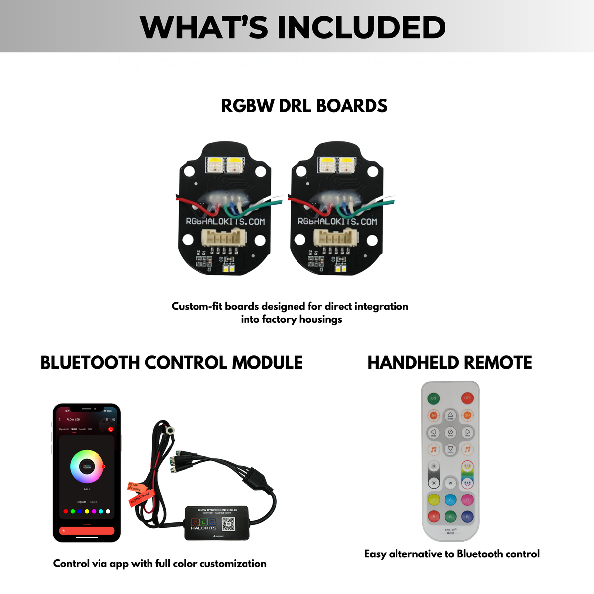 Mercedes Benz C-Class RGBW Multicolor DRL Boards (2015-2023) – Custom Multicolor LED Lighting by RGB Halo Kits