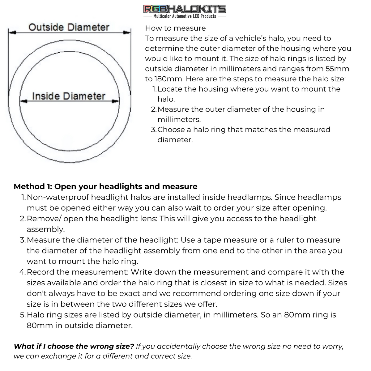 Multicolor LED Halo Rings | choose size – Custom Multicolor LED Lighting by RGB Halo Kits
