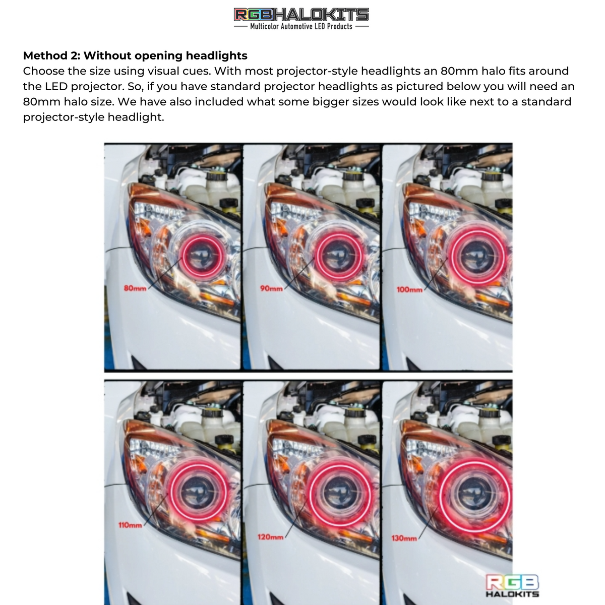 Multicolor LED Halo Rings | choose size – Custom Multicolor LED Lighting by RGB Halo Kits