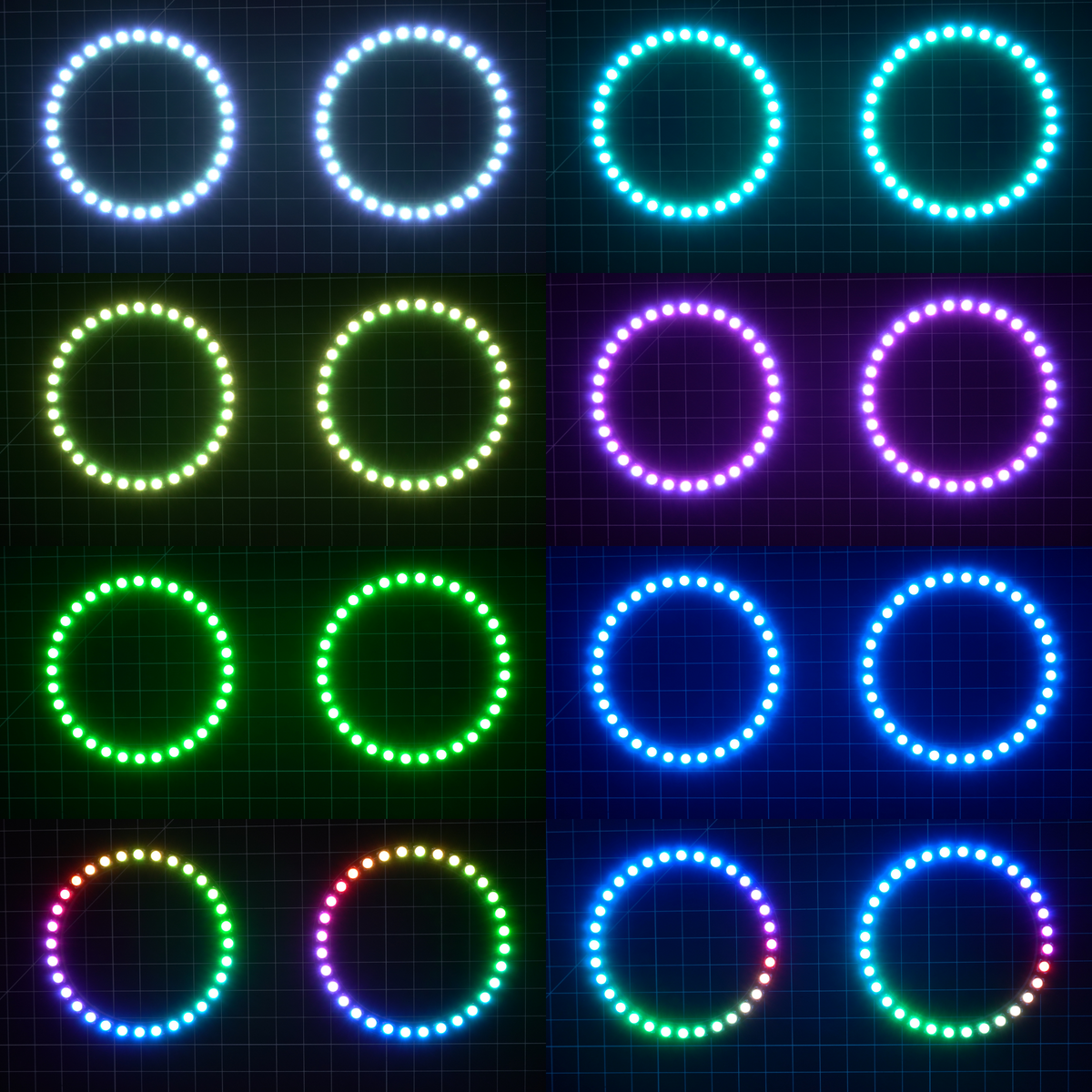 Multicolor LED Halo Rings | choose size – Custom Multicolor LED Lighting by RGB Halo Kits