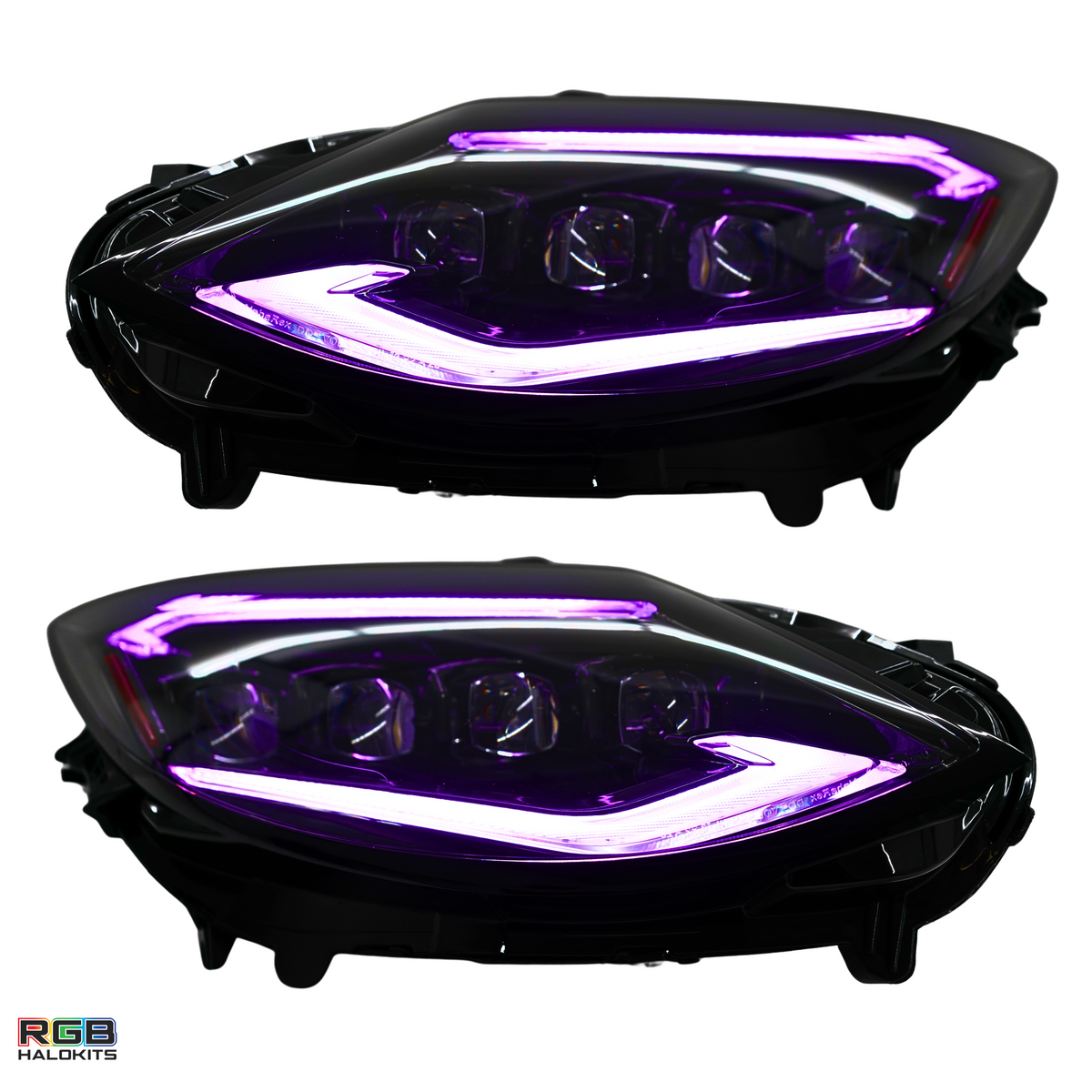 Nissan Z: Multicolor Flow Series Alphablack Nova-series Headlights (2023-2025) | Alpharex – Custom Multicolor LED Lighting by RGB Halo Kits