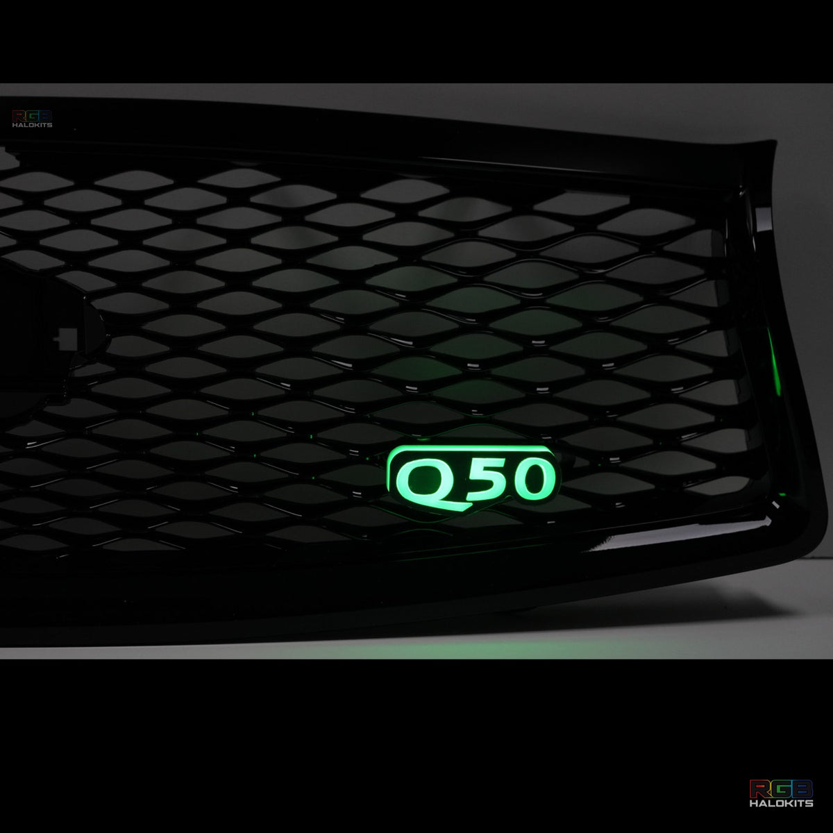 Q50 Flow Series LED Badge – Custom Multicolor LED Lighting by RGB Halo Kits