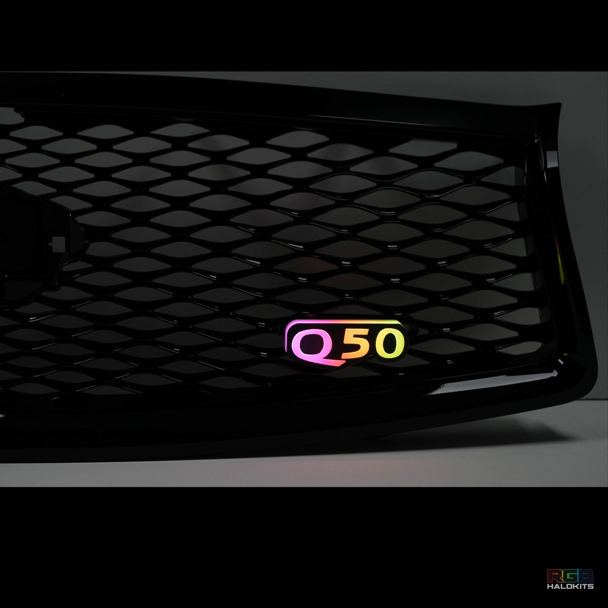 Q50 Flow Series LED Badge – Custom Multicolor LED Lighting by RGB Halo Kits