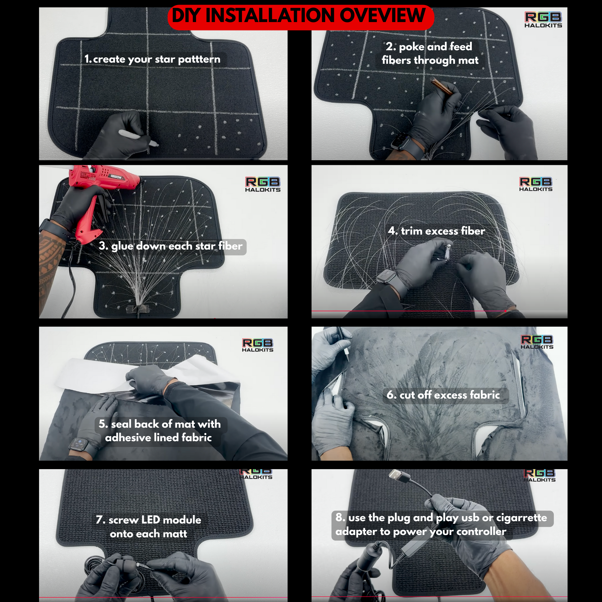 RGBW Multicolor Star Light Floor Mat Kit – Custom Multicolor LED Lighting by RGB Halo Kits