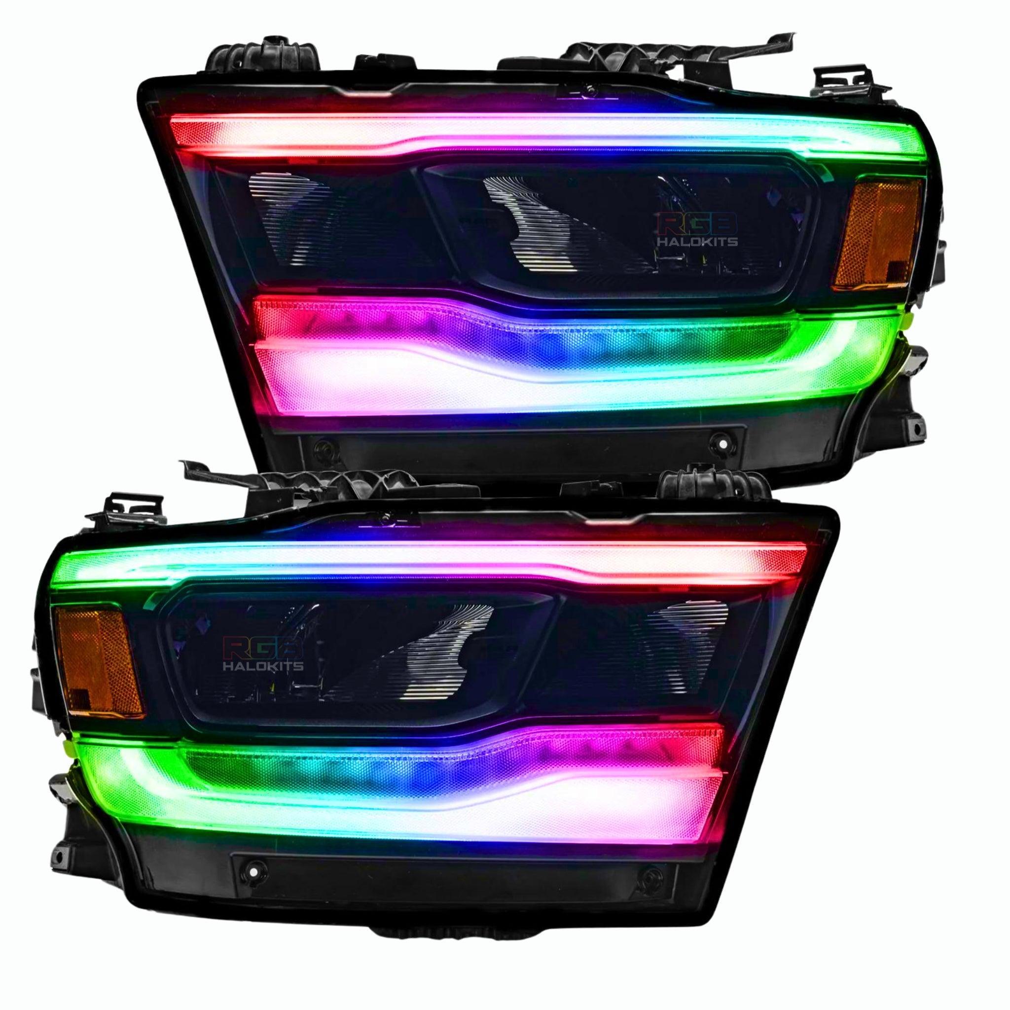 Ram 1500 (Mid-Level Trim) Multicolor DRL Boards (2019-2024) – Custom Multicolor LED Lighting by RGB Halo Kits