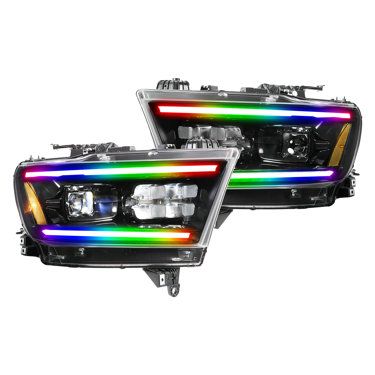 Ram 1500: Multicolor Flow Series Gen 2 Headlights (2019-2024) | XB Morimoto – Custom Multicolor LED Lighting by RGB Halo Kits