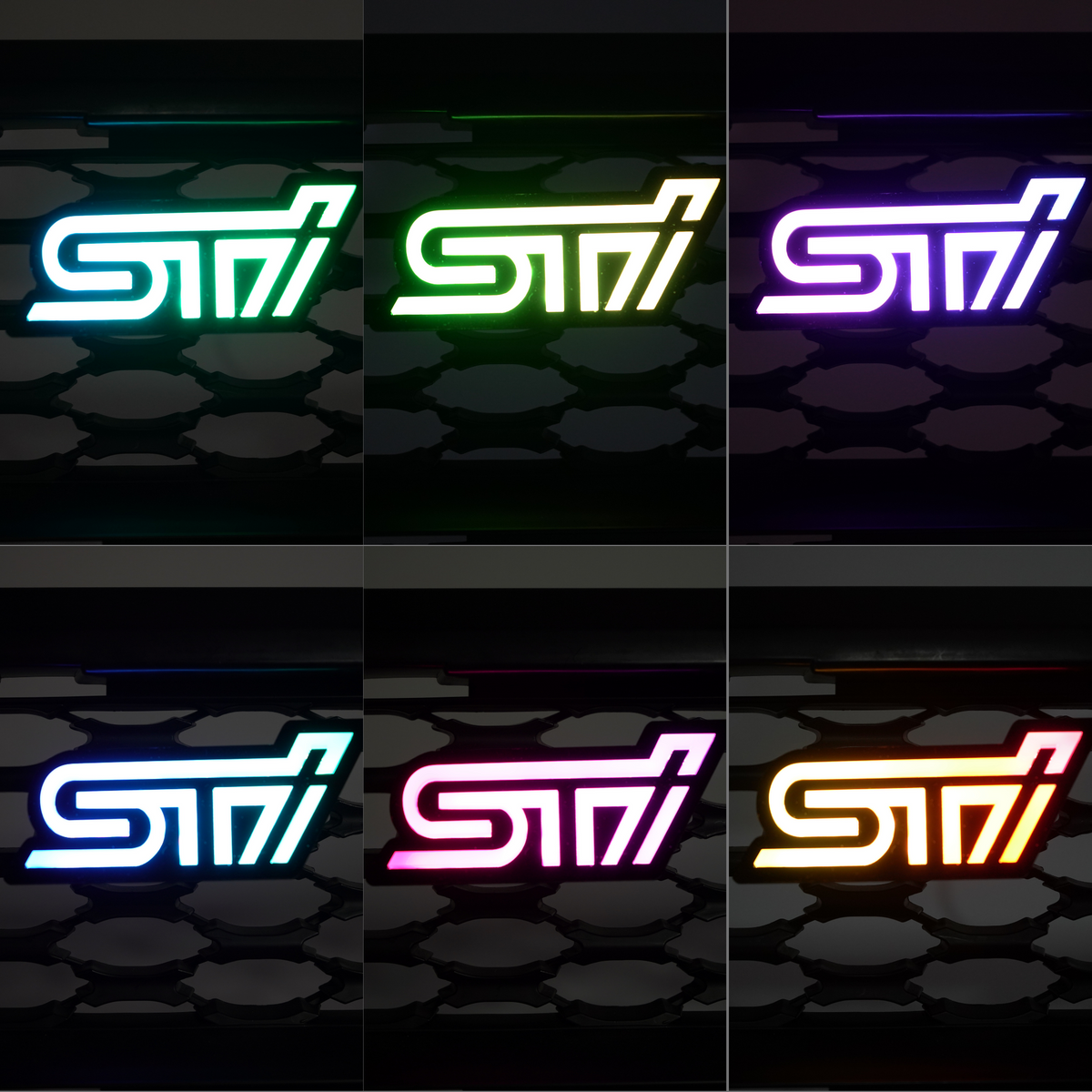 STI LED Badge: Multicolor Flow (2010-2023) | Lit Logos – Custom Multicolor LED Lighting by RGB Halo Kits