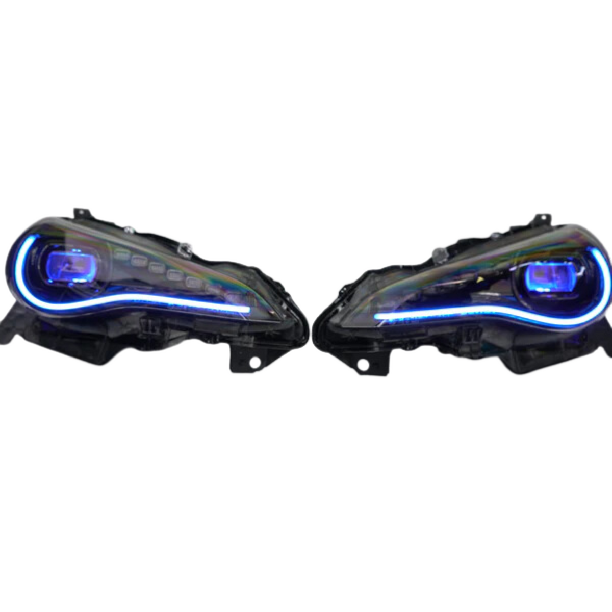 Scion FRS (2012-2016) / Subaru BRZ (2012-2018) / Toyota GT86 (2017-2018): Multicolor Flow Headlights + Demon eyes XB Morimoto – Custom Multicolor LED Lighting by RGB Halo Kits