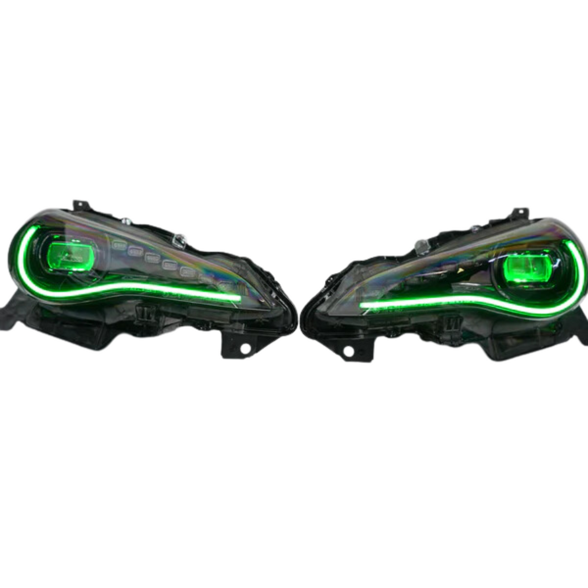 Scion FRS (2012-2016) / Subaru BRZ (2012-2018) / Toyota GT86 (2017-2018): Multicolor Flow Headlights + Demon eyes XB Morimoto – Custom Multicolor LED Lighting by RGB Halo Kits