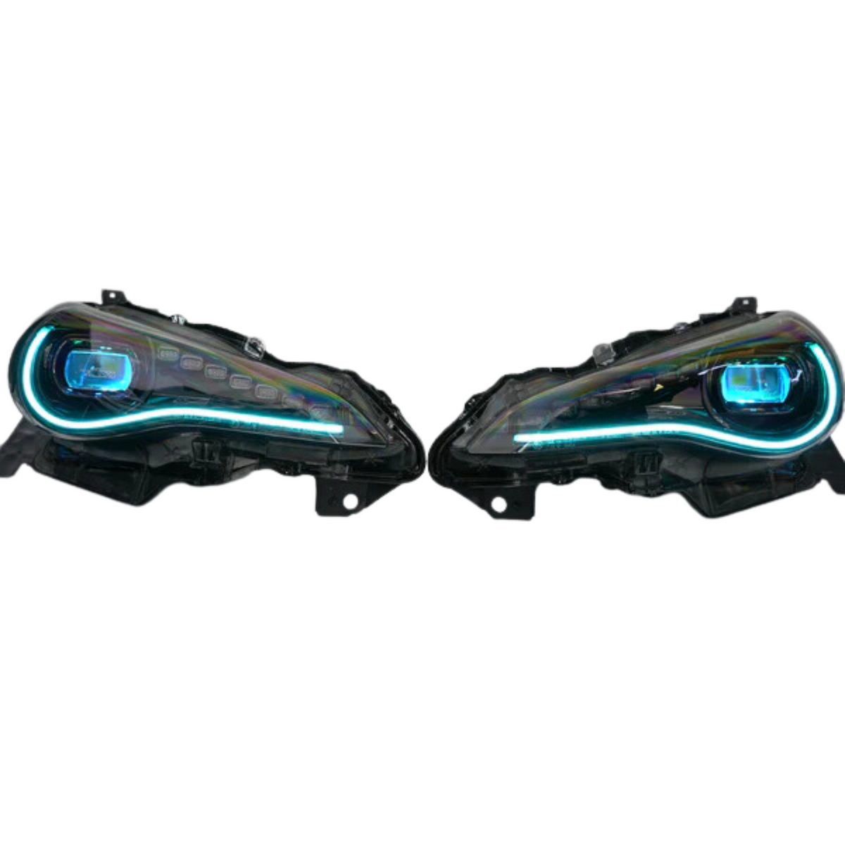 Scion FRS (2012-2016) / Subaru BRZ (2012-2018) / Toyota GT86 (2017-2018): Multicolor Flow Headlights + Demon eyes XB Morimoto – Custom Multicolor LED Lighting by RGB Halo Kits