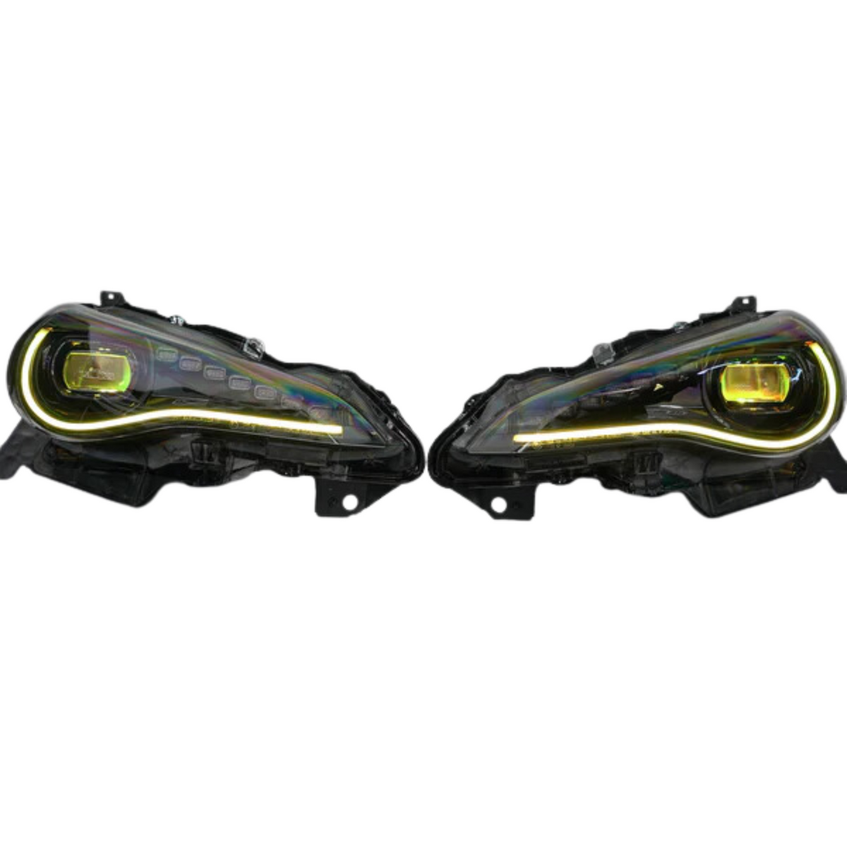 Scion FRS (2012-2016) / Subaru BRZ (2012-2018) / Toyota GT86 (2017-2018): Multicolor Flow Headlights + Demon eyes XB Morimoto – Custom Multicolor LED Lighting by RGB Halo Kits