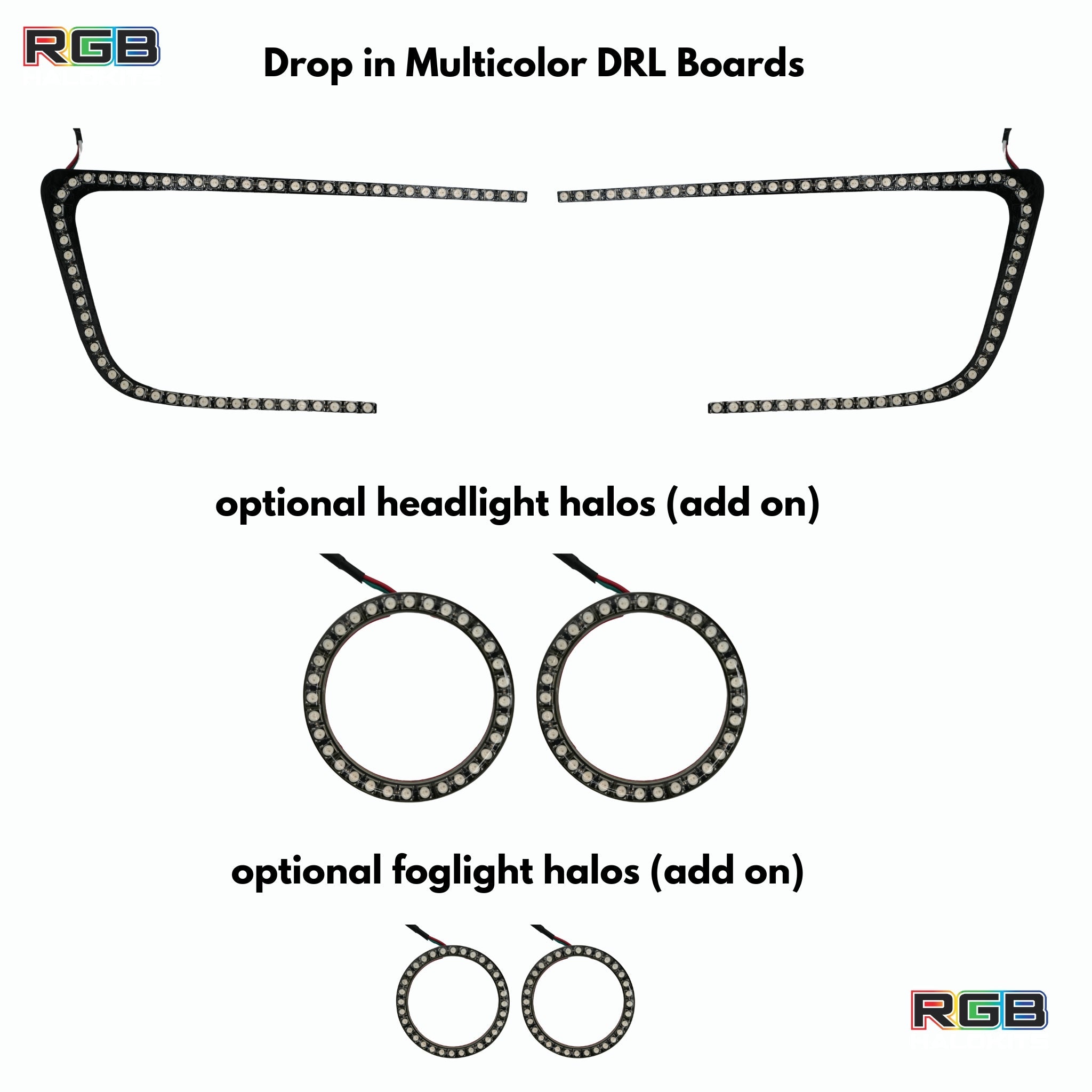 Subaru WRX/STI Flow Series C Bar DRL Boards (2015-2021) – Custom Multicolor LED Lighting by RGB Halo Kits