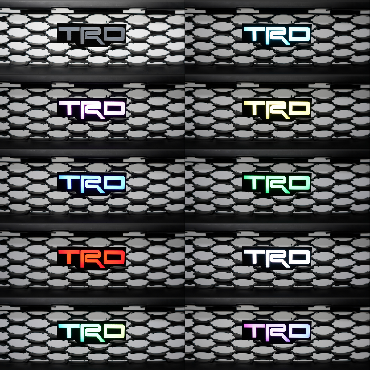 TRD : Illuminated Multicolor Flow LED Badge | Lit Logos – Custom Multicolor LED Lighting by RGB Halo Kits
