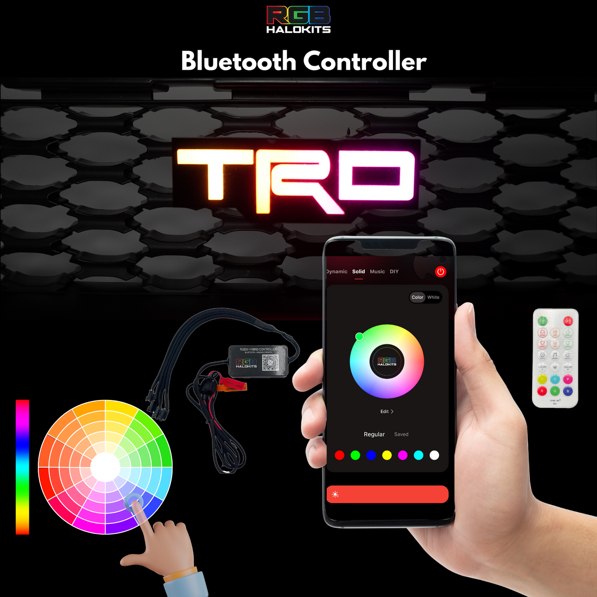 TRD : Illuminated Multicolor Flow LED Badge | Lit Logos – Custom Multicolor LED Lighting by RGB Halo Kits
