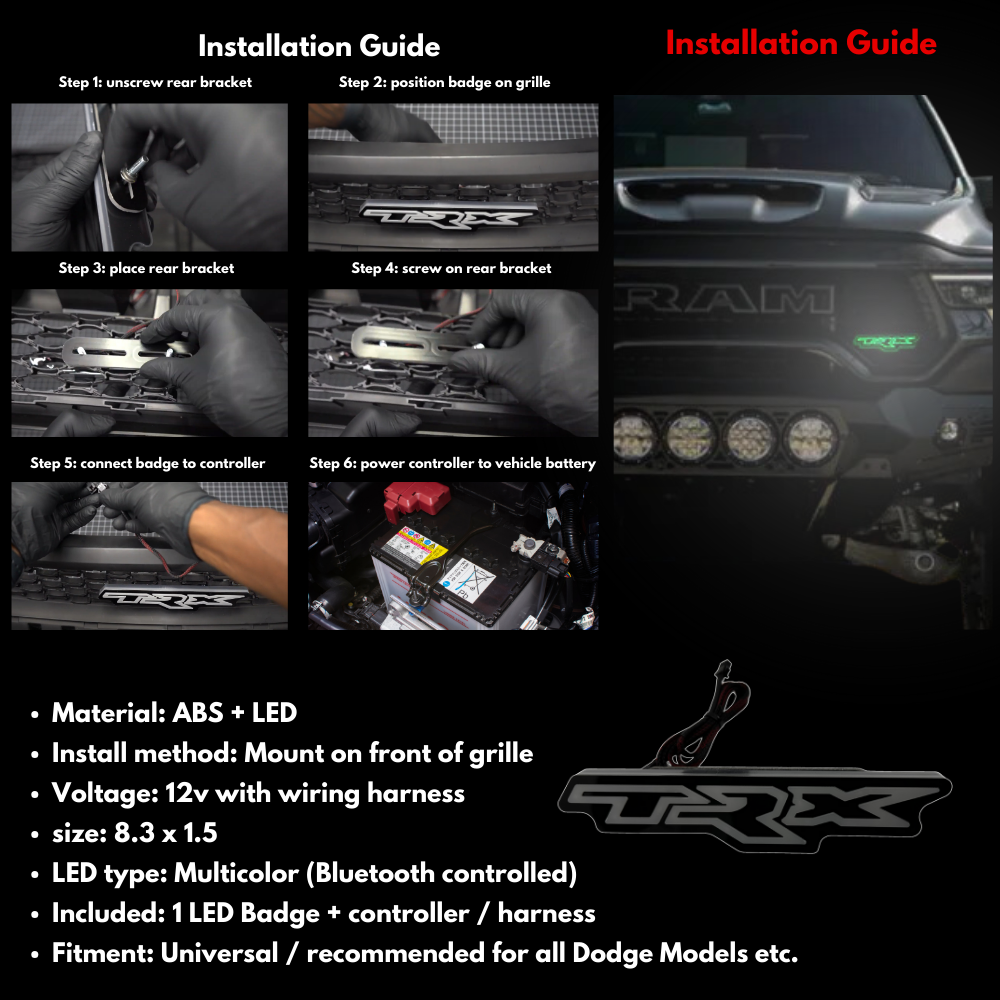TRX LED Badge: (Multicolor Flow) – Custom Multicolor LED Lighting by RGB Halo Kits