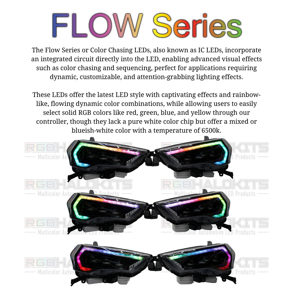 Toyota 4Runner: Multicolor Flow Series Headlights (2014-2024) | XB Morimoto – Custom Multicolor LED Lighting by RGB Halo Kits