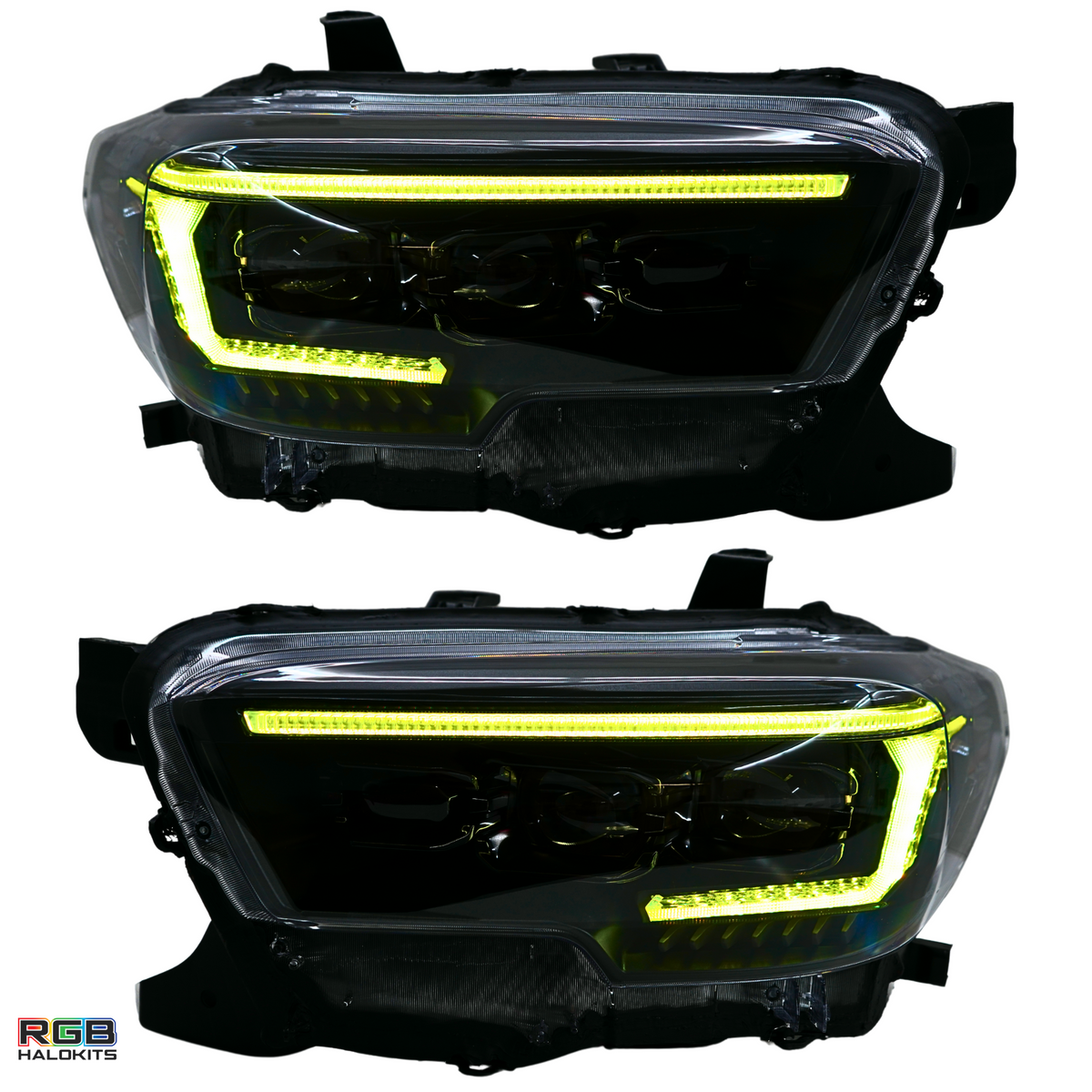Toyota Tacoma: Multicolor Flow Series Headlights (2016-2023) | XB Evo – Custom Multicolor LED Lighting by RGB Halo Kits