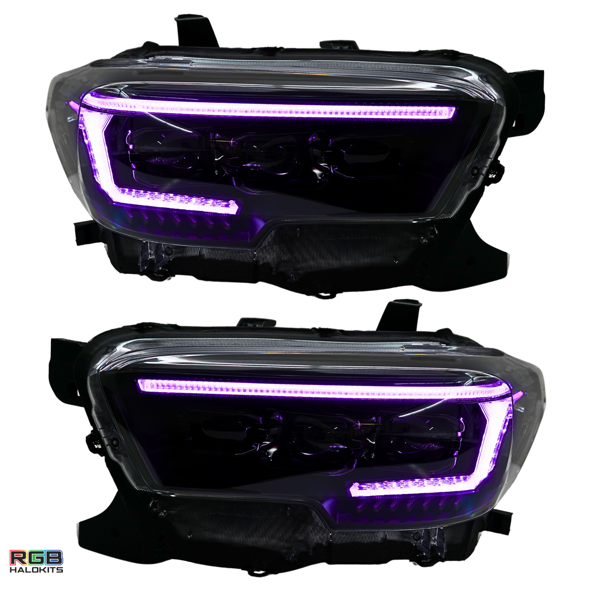Toyota Tacoma: Multicolor Flow Series Headlights (2016-2023) | XB Evo – Custom Multicolor LED Lighting by RGB Halo Kits