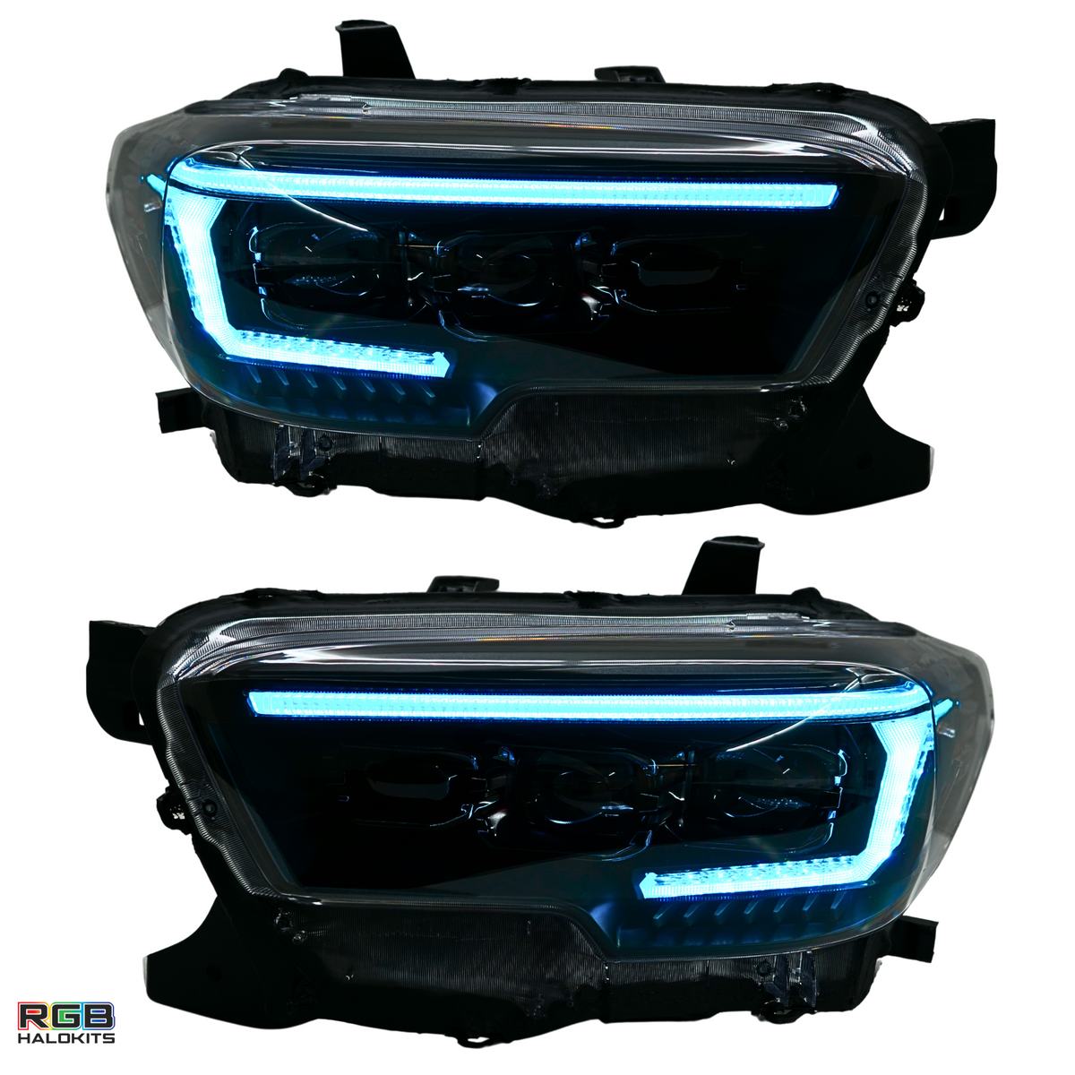 Toyota Tacoma: Multicolor Flow Series Headlights (2016-2023) | XB Evo – Custom Multicolor LED Lighting by RGB Halo Kits