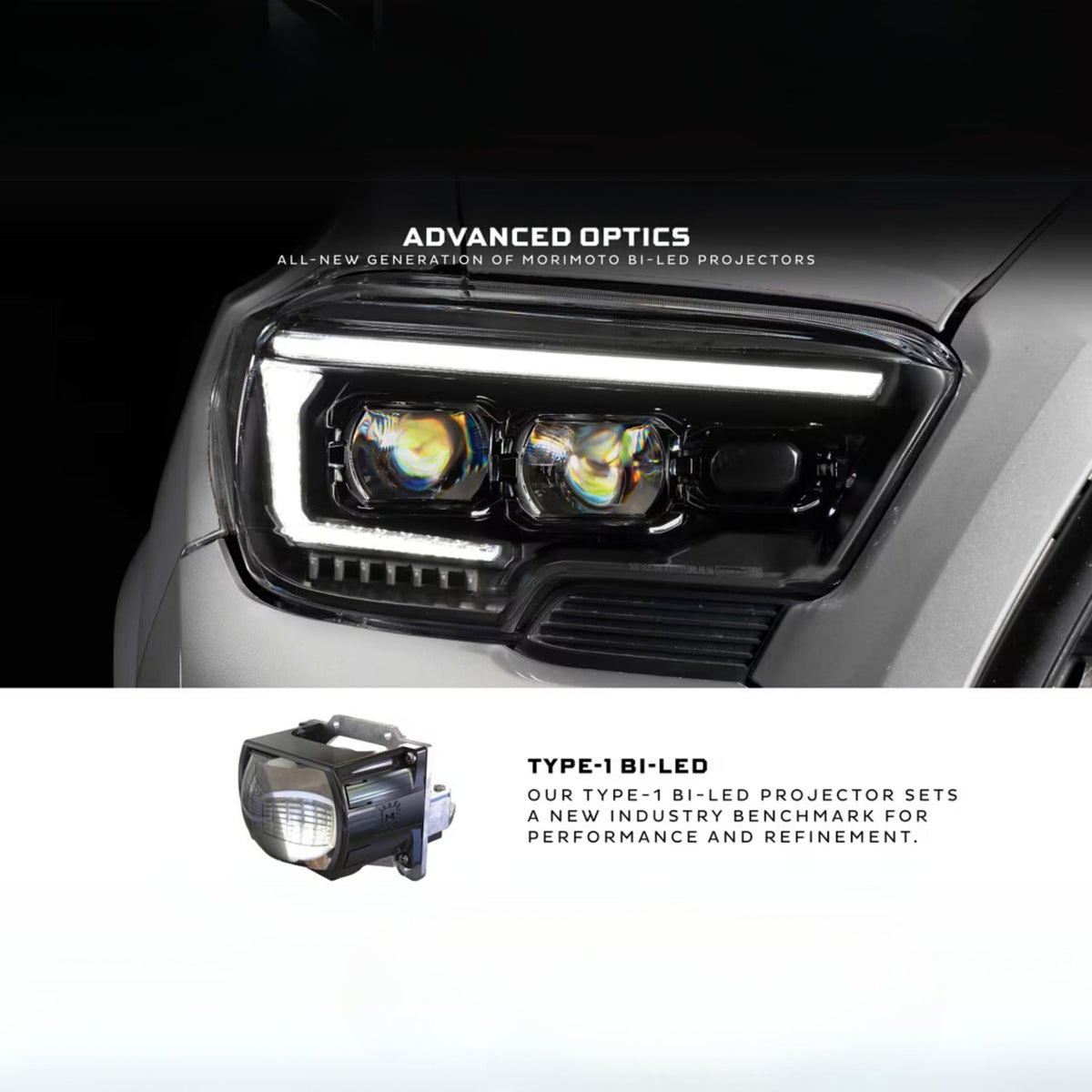 Toyota Tacoma: Multicolor Flow Series Headlights (2016-2023) | XB Evo Hybrid – Custom Multicolor LED Lighting by RGB Halo Kits