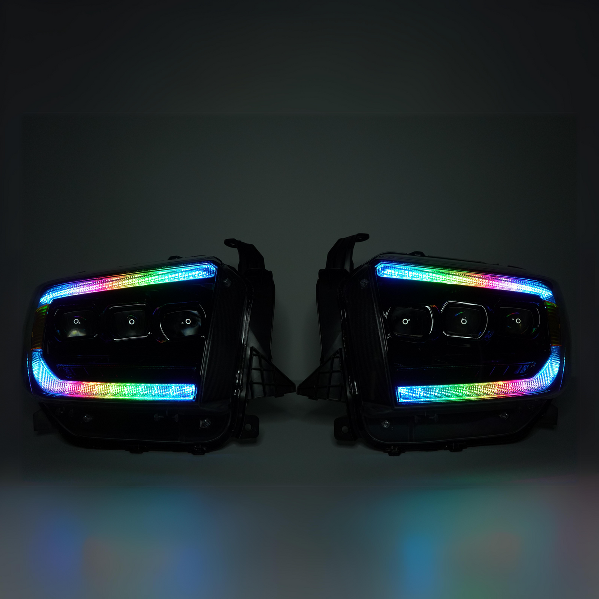 Toyota Tundra: Multicolor Flow Series Headlights (2014-2021) | XB Morimoto – Custom Multicolor LED Lighting by RGB Halo Kits