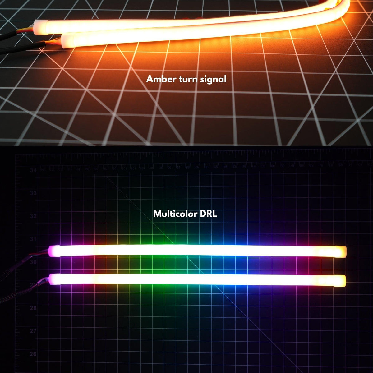 Universal Flexible DRL Tube Diffused Strips | Multicolor – Custom Multicolor LED Lighting by RGB Halo Kits