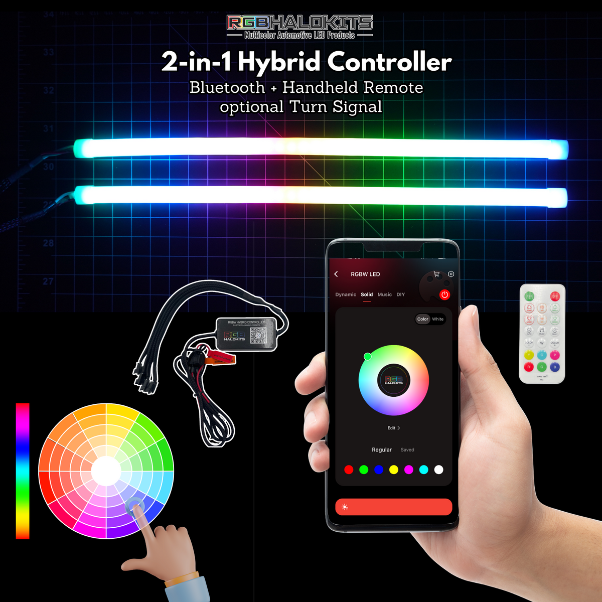 Universal Flexible DRL Tube Diffused Strips | Multicolor – Custom Multicolor LED Lighting by RGB Halo Kits