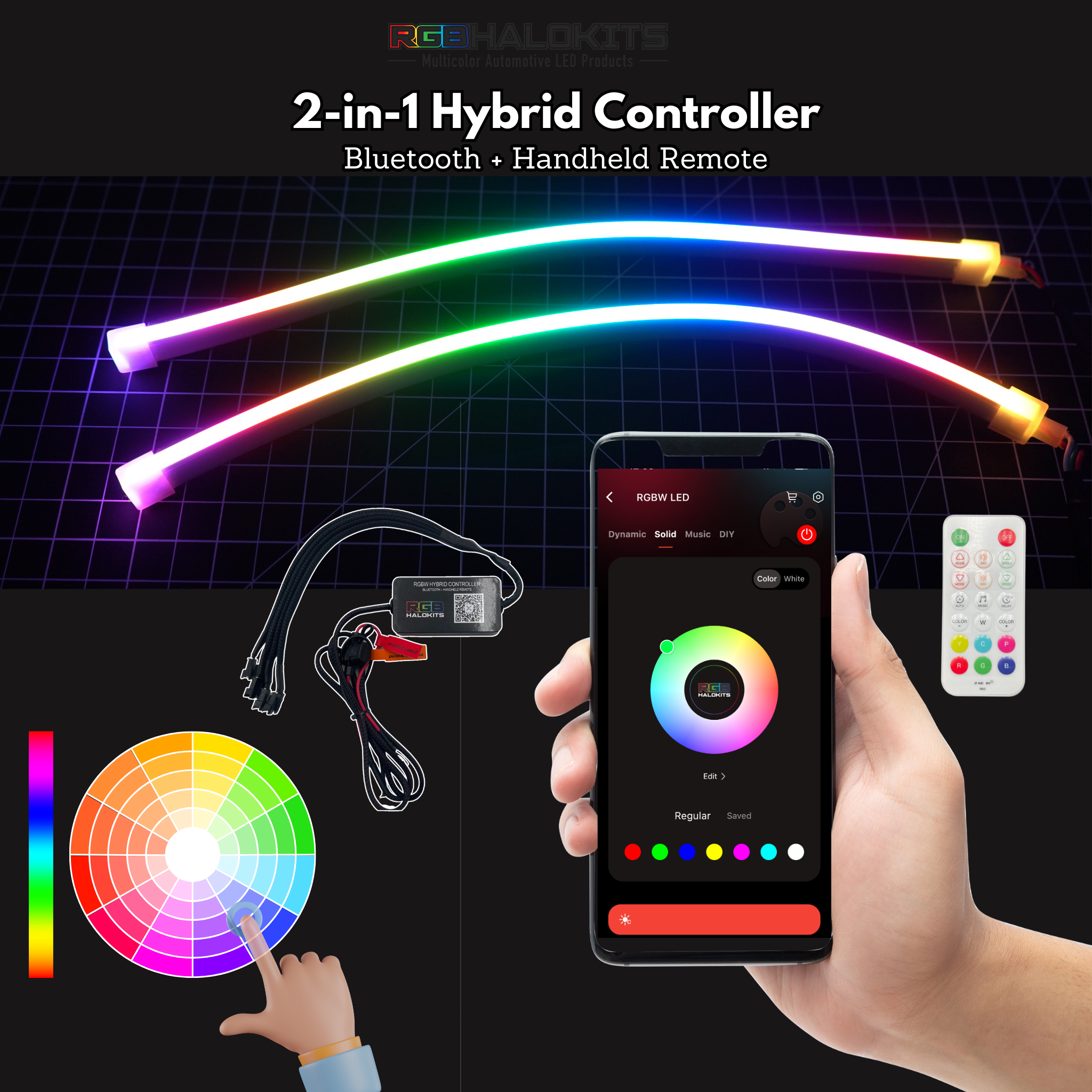 Universal Side Emitting Flexible DRL Diffused Strips | Multicolor – Custom Multicolor LED Lighting by RGB Halo Kits