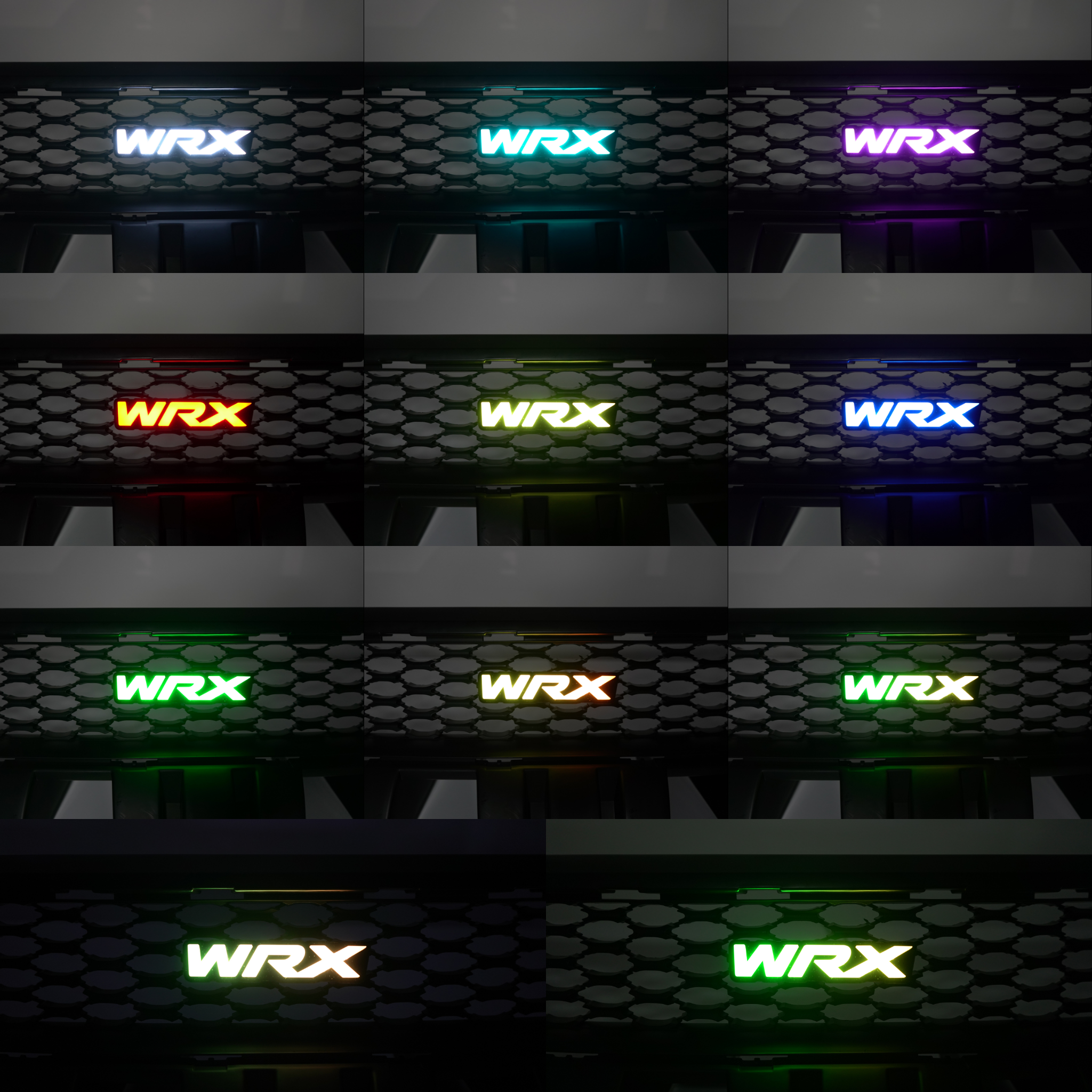WRX LED Badge: (Multicolor Flow) – Custom Multicolor LED Lighting by RGB Halo Kits