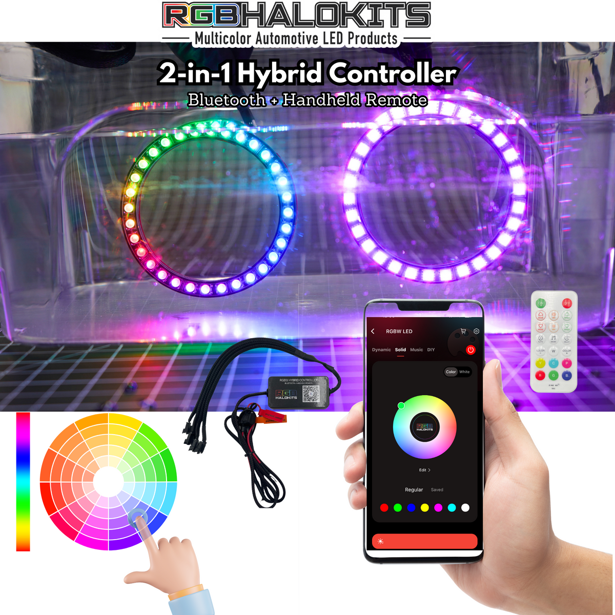 Waterproof LED Multicolor Halo Rings – Custom Multicolor LED Lighting by RGB Halo Kits