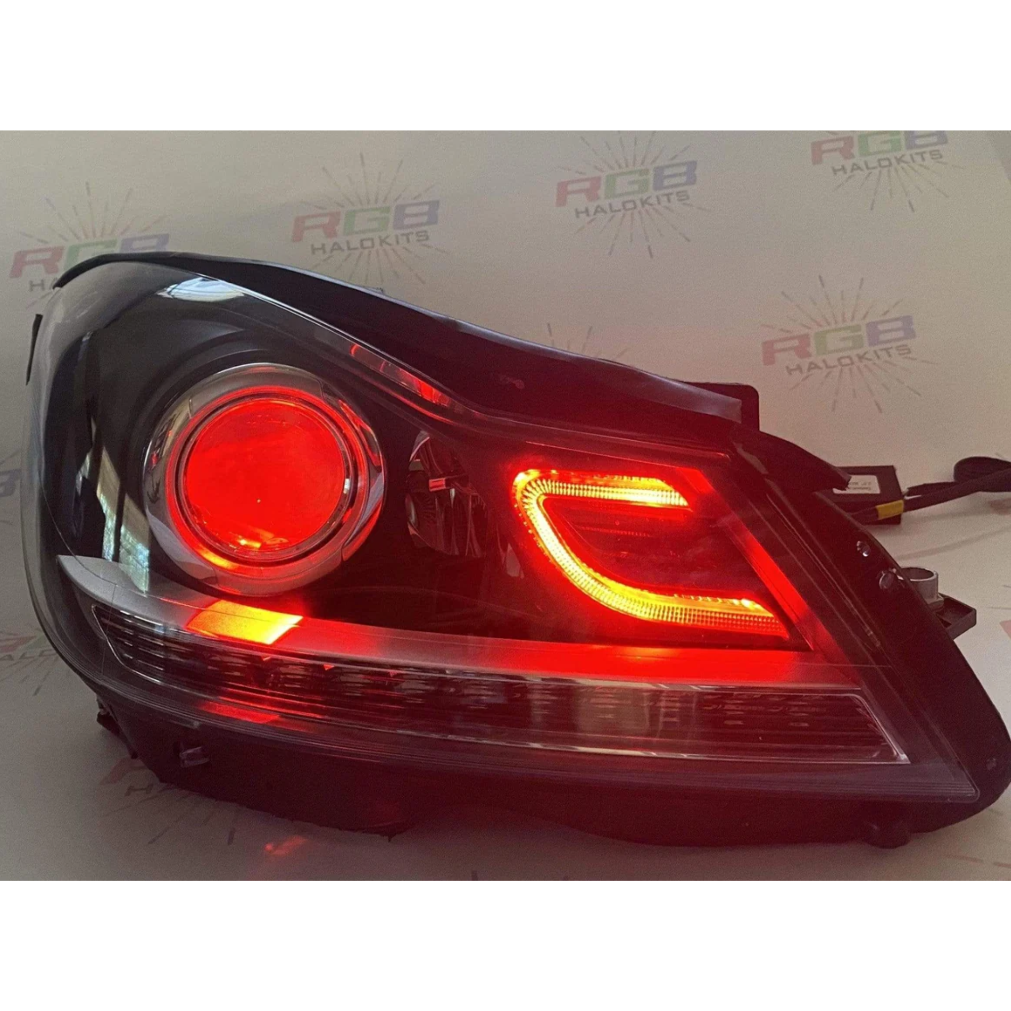 2012-2014 Mercedes Benz C-CLASS Prebuilt Headlights RGBW