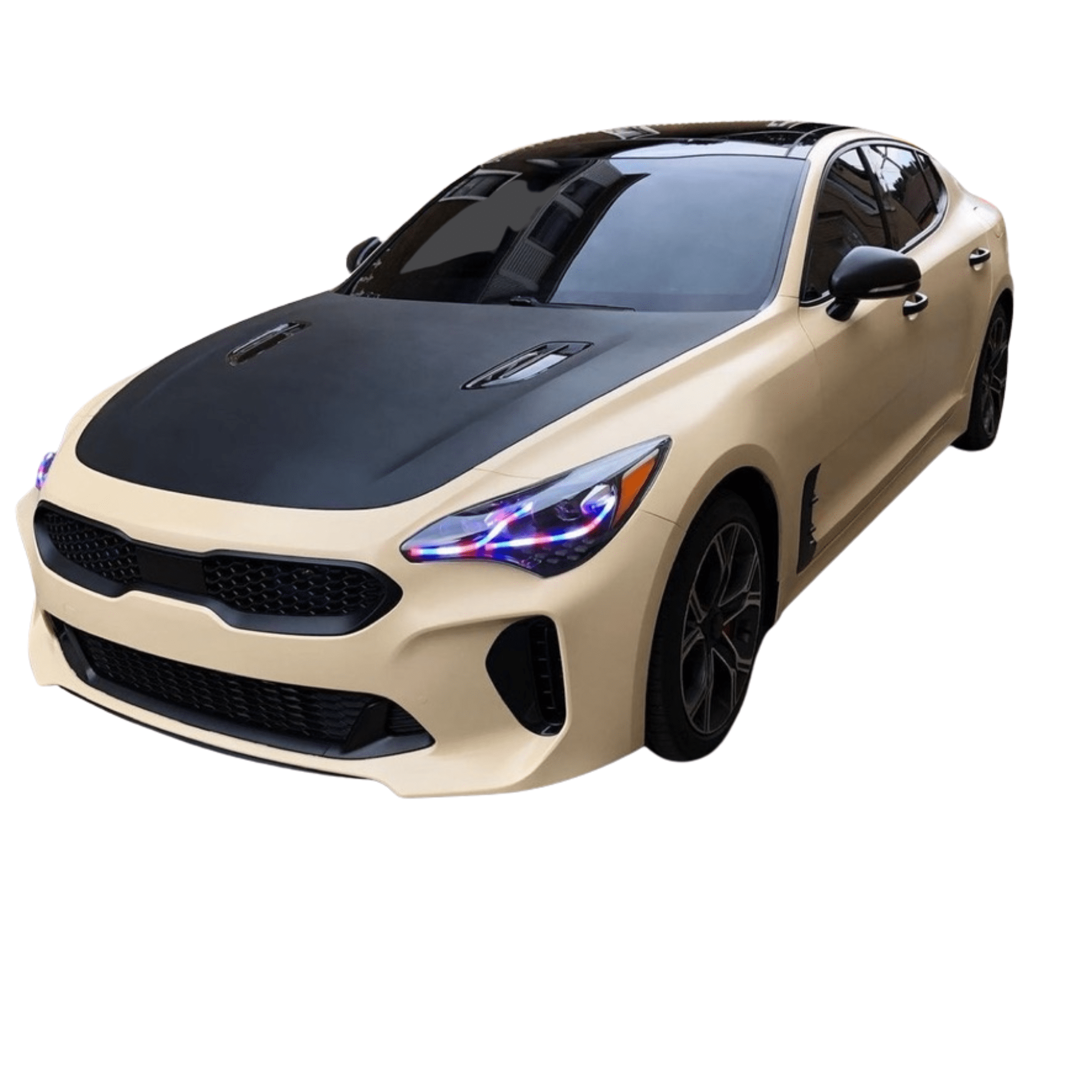 2017-2022 Kia Stinger Multicolor DRL Boards - RGB Halo Kits Multicolor Flow Series Color Chasing RGBWA LED headlight kit Oracle Lighting Trendz OneUpLighting Morimoto theretrofitsource AutoLEDTech Diode Dynamics