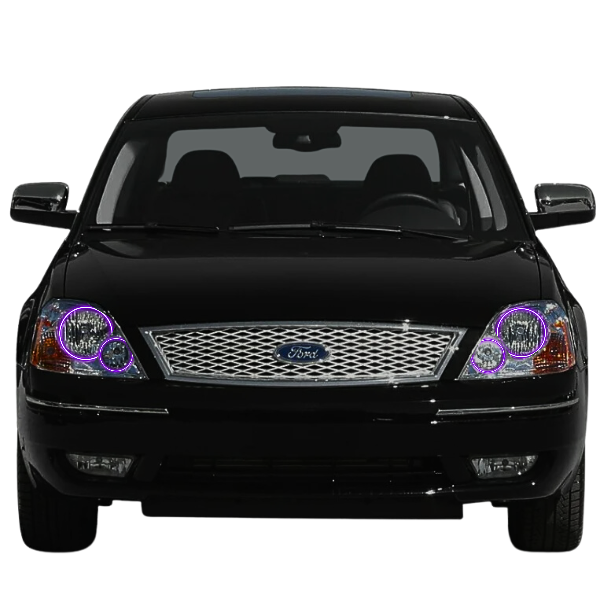 2005-2007 Ford 500 Multicolor Halo Kit - RGB Halo Kits Multicolor Flow Series Color Chasing RGBWA LED headlight kit Colorshift Oracle Lighting Trendz OneUpLighting Morimoto theretrofitsource AutoLEDTech Diode Dynamics