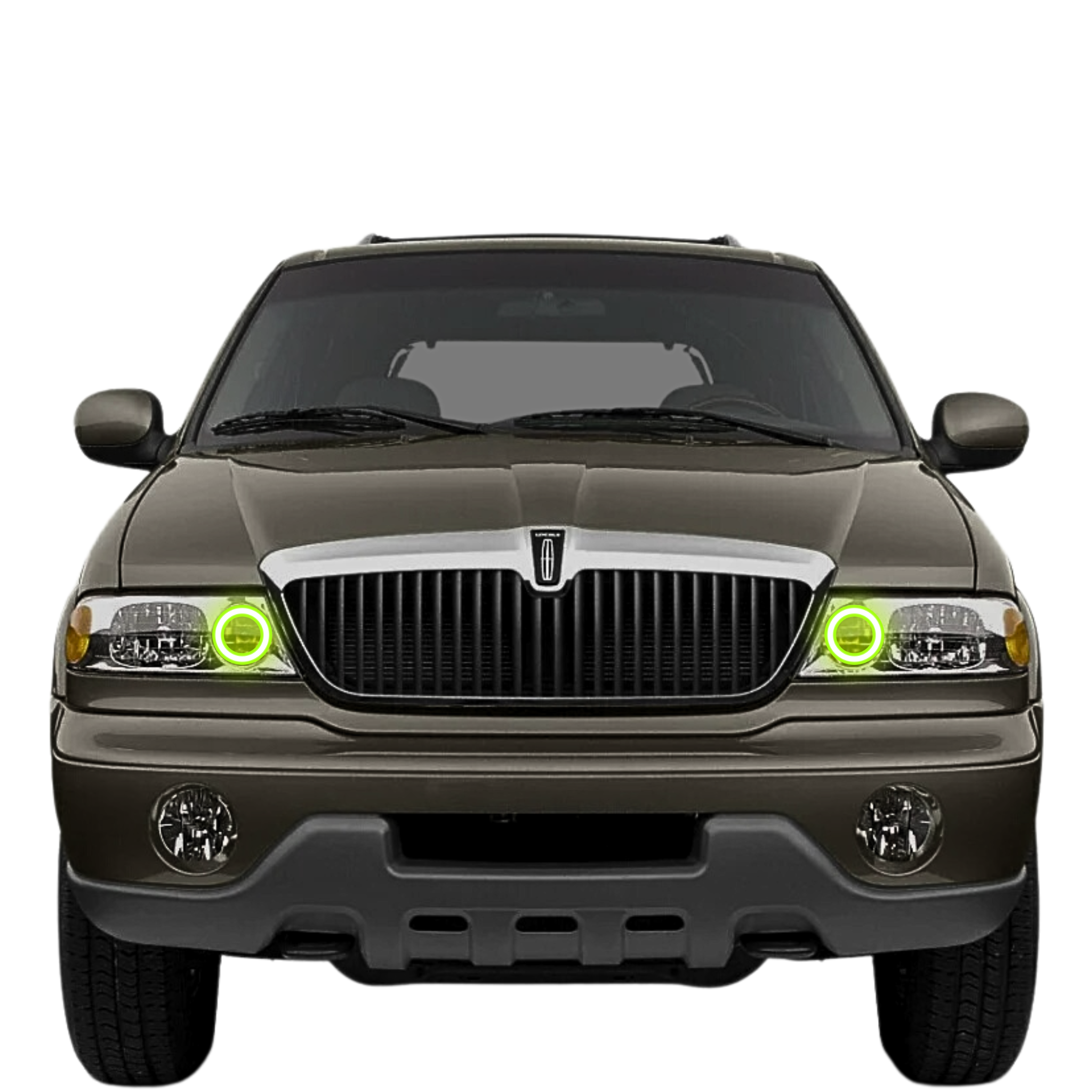 1998-2002 Lincoln Navigator Multicolor Halo Kit - RGB Halo Kits Multicolor Flow Series Color Chasing RGBWA LED headlight kit Colorshift Oracle Lighting Trendz OneUpLighting Morimoto theretrofitsource AutoLEDTech Diode Dynamics