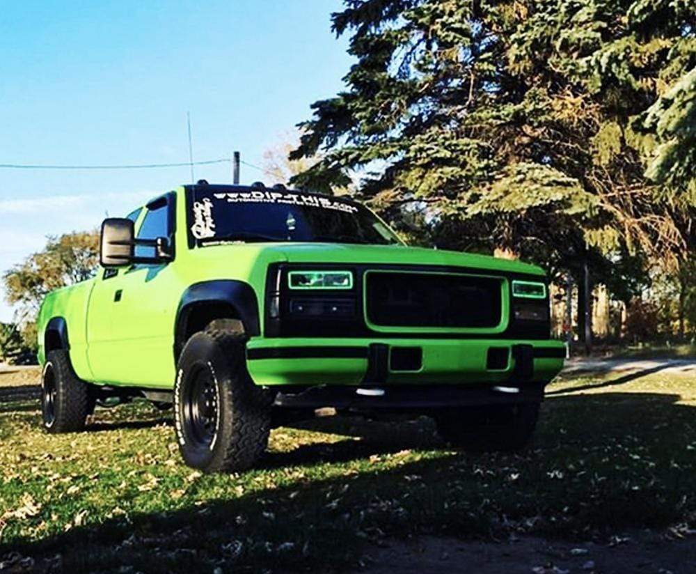 1989-1999 Chevrolet Silverado Multicolor Halo Kit (Upper Halos Only) - RGB Halo Kits Multicolor Flow Series Color Chasing RGBWA LED headlight kit Colorshift Oracle Lighting Trendz OneUpLighting Morimoto theretrofitsource AutoLEDTech Diode Dynamics