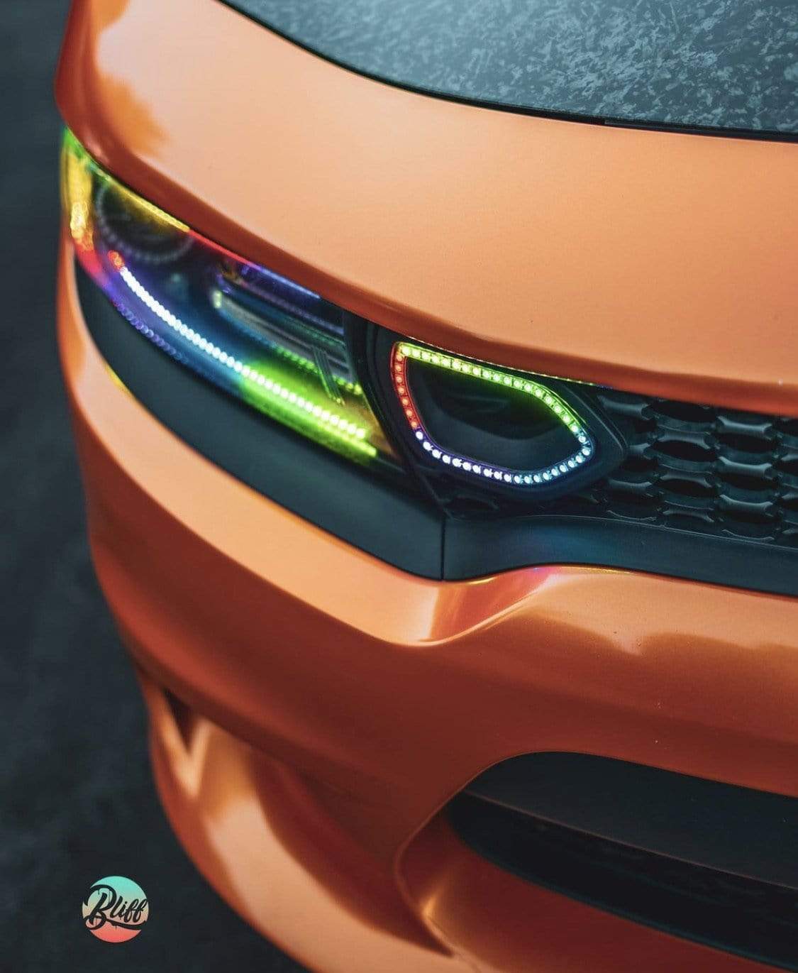 2015-2023 Dodge Charger Flow Series/Color Chasing DRL Boards (Diffused LED Version) - RGB Halo Kits Multicolor Flow Series Color Chasing RGBWA LED headlight kit Oracle Lighting Trendz OneUpLighting Morimoto theretrofitsource AutoLEDTech Diode Dynamics